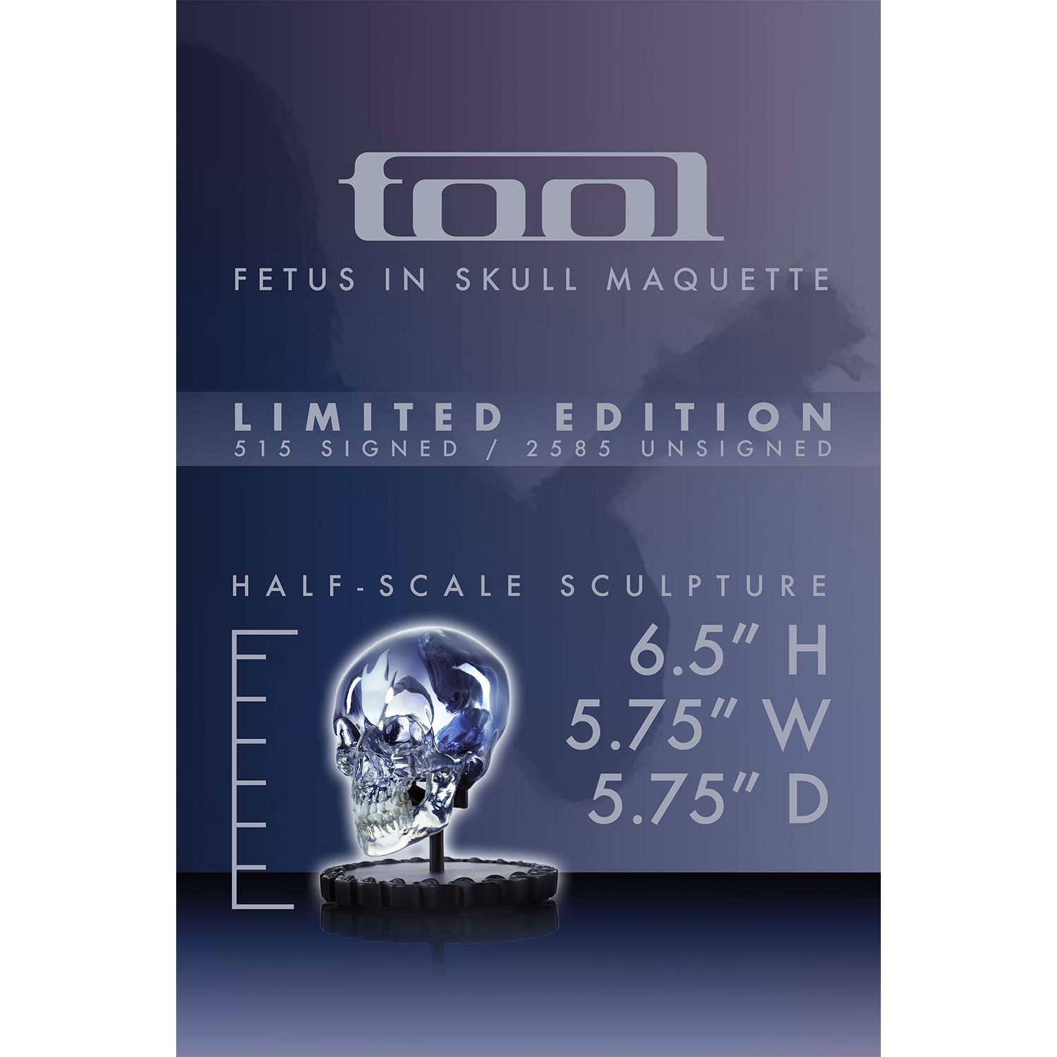Tool Fetus in Skull Maquette Statua Polystone Numerata Unsigned