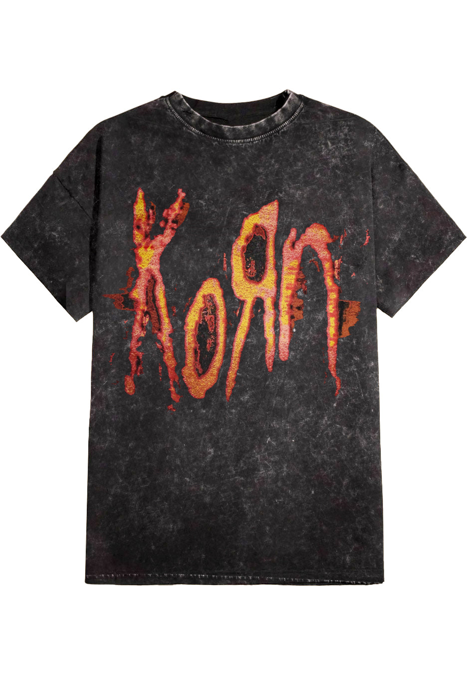 Korn Logo Washed T-Shirt nera uomo