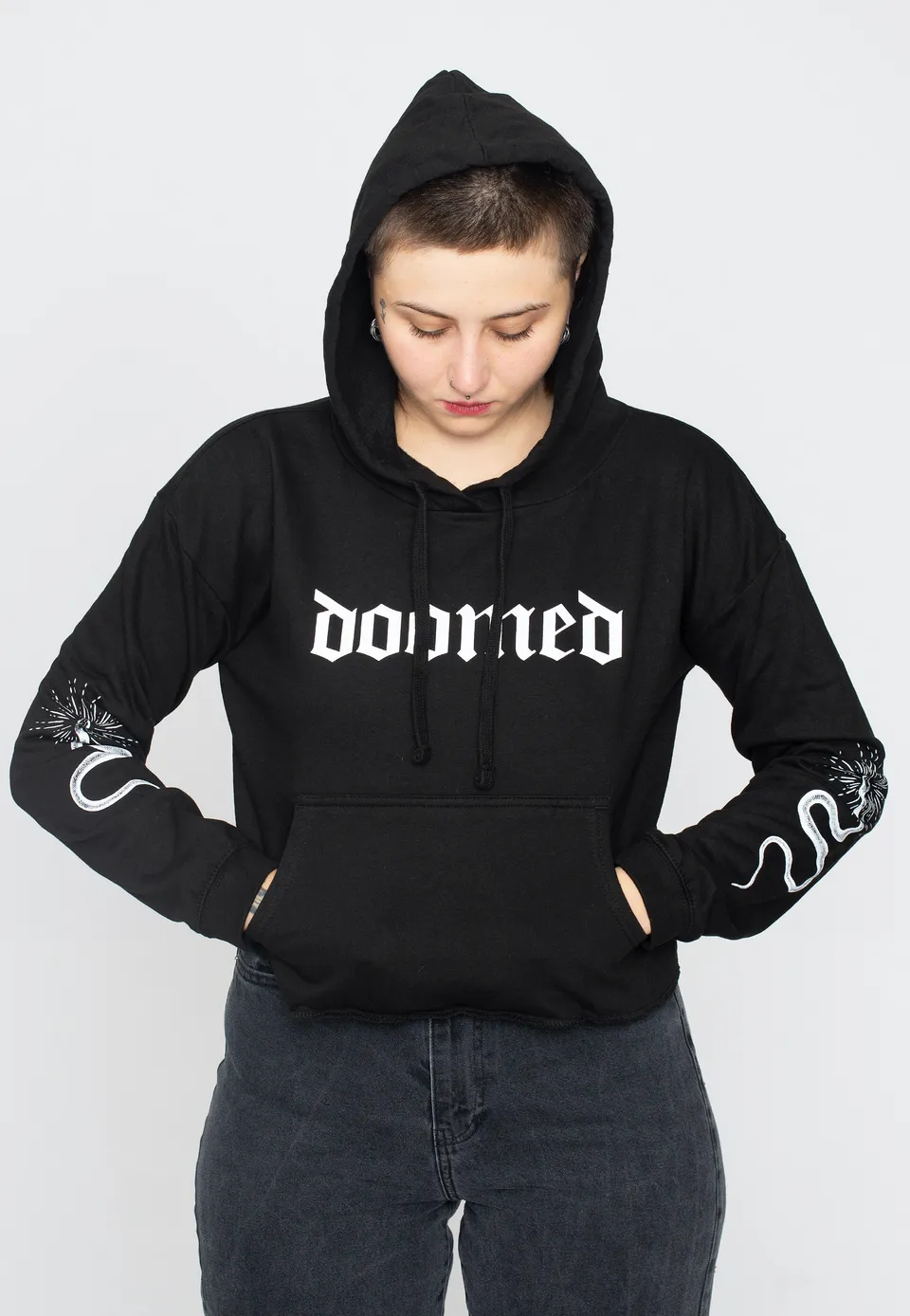 Dark Moon Doomed felpa hoodie nera taglia M gothic