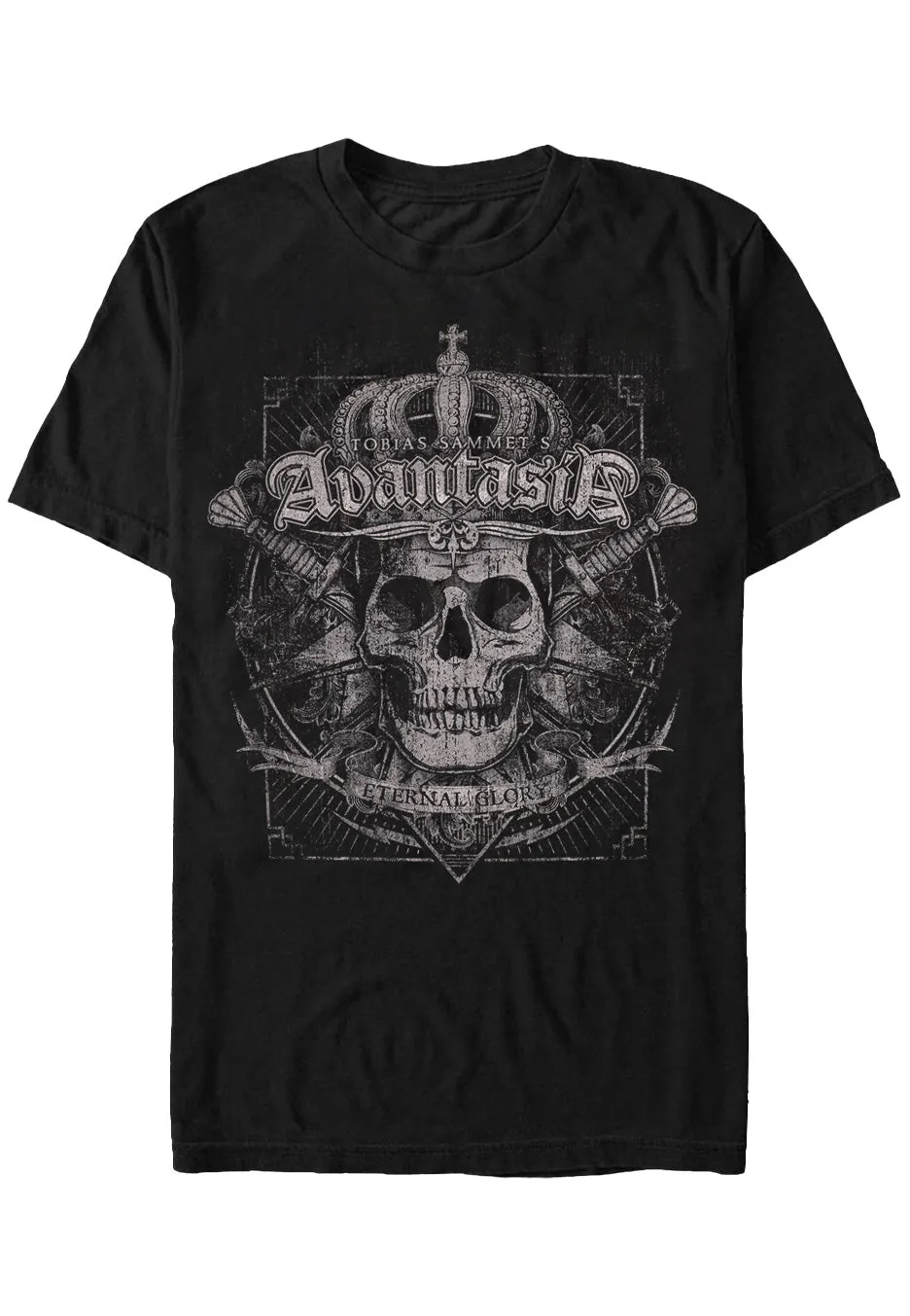 Avantasia Crowned Skull t-shirt nera uomo manica corta