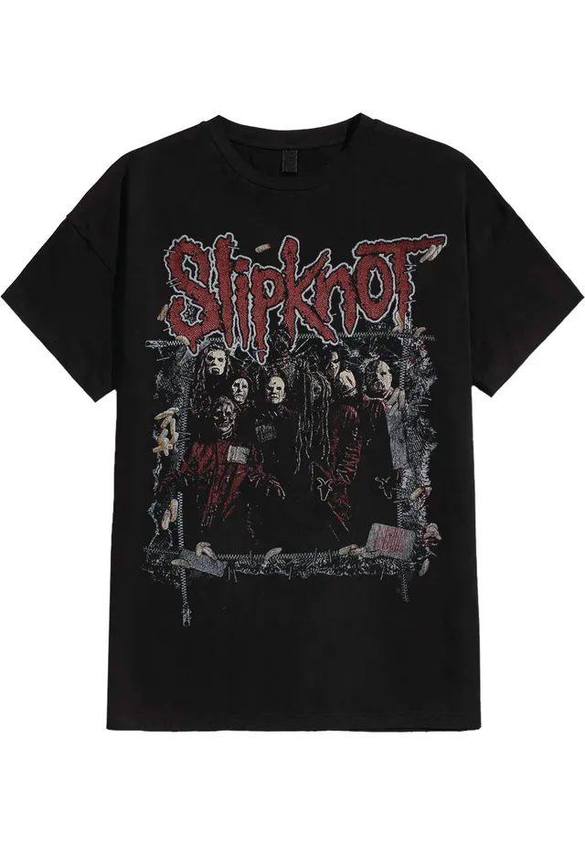 Slipknot Zipped T-Shirt Nera Manica Corta nu metal