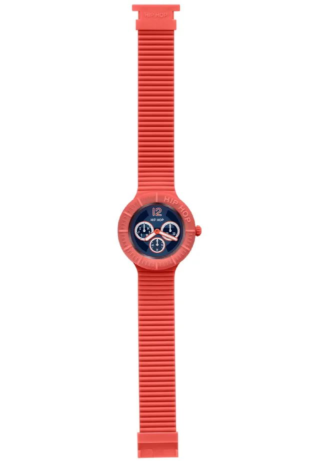 Hip Hop Master orologio uomo silicone rosa quarzo logo blu