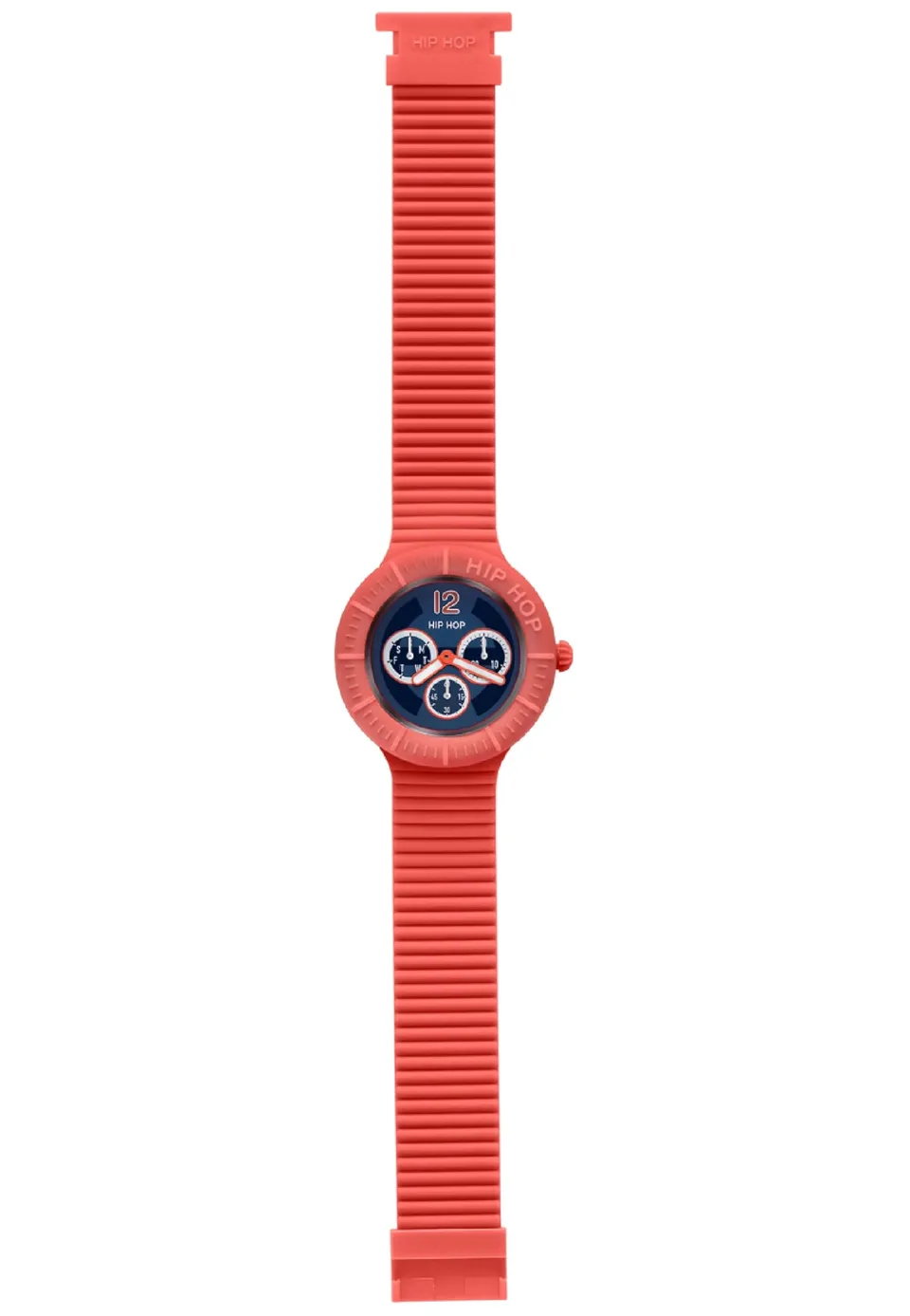 Hip Hop Master orologio uomo silicone rosa quarzo logo blu