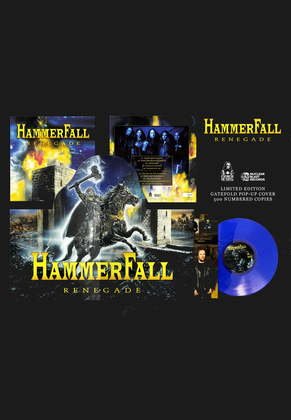 HammerFall Renegade vinile LP blu popup limitato