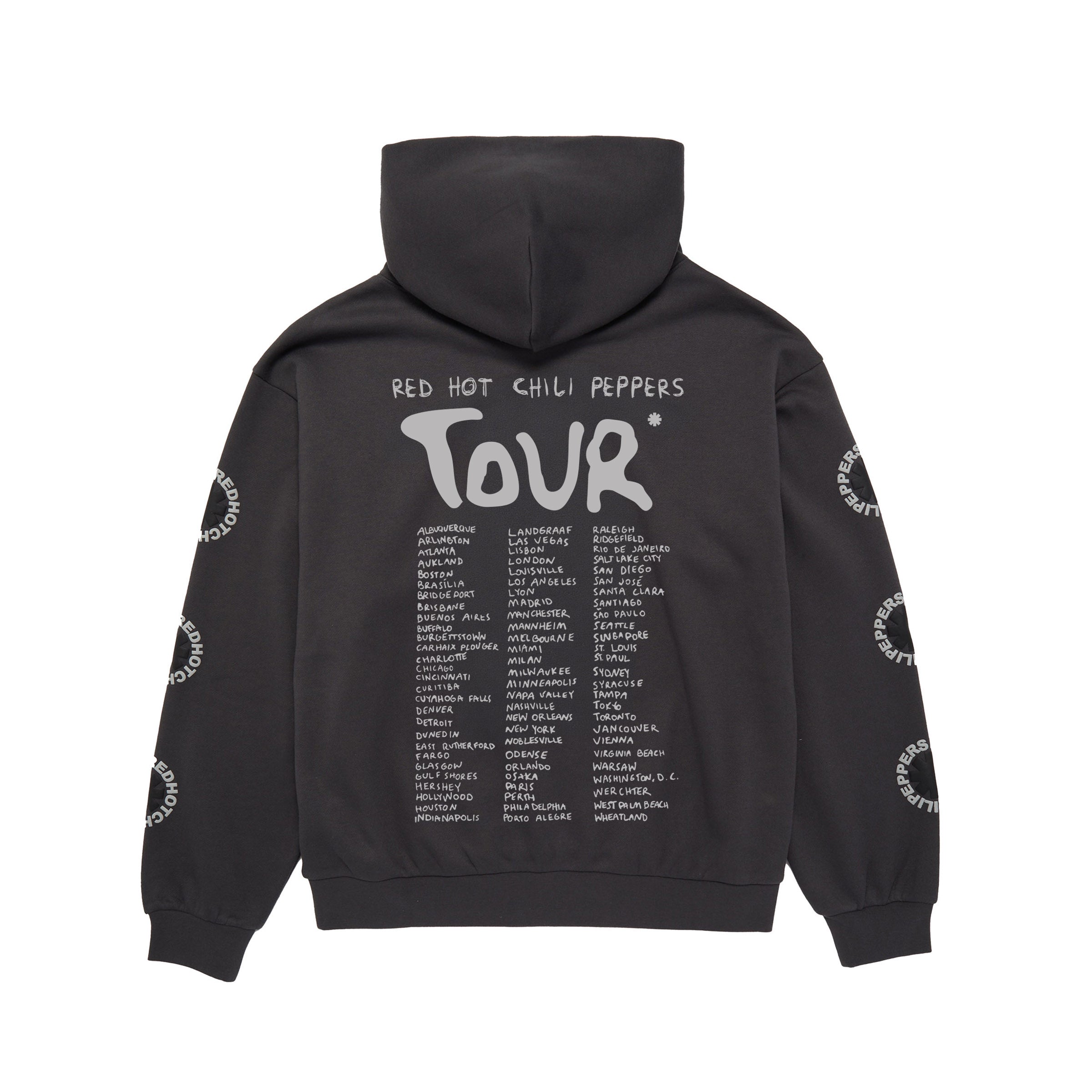 Red Hot Chili Peppers Totem Hoodie Felpa Cappuccio Nera Vintage