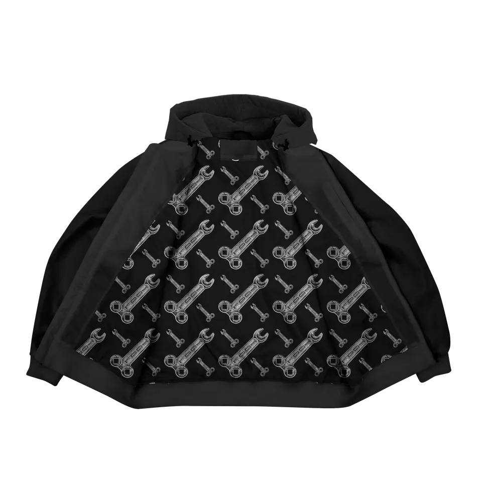 Tool Wrench giacca bomber uomo nero con cappuccio Large