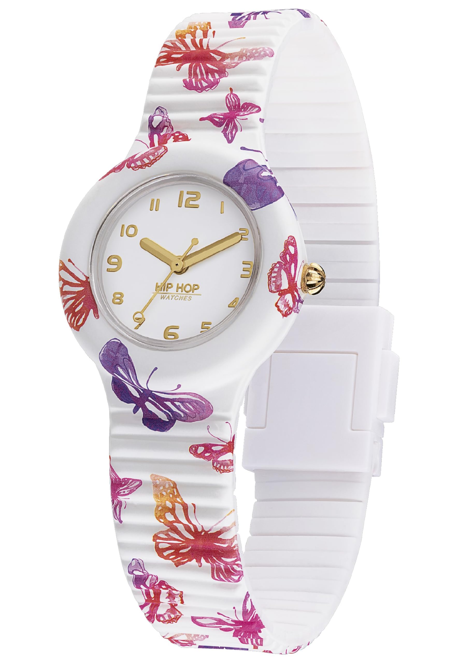Hip Hop Animals Addicted Butterfly orologio bianco 32 mm