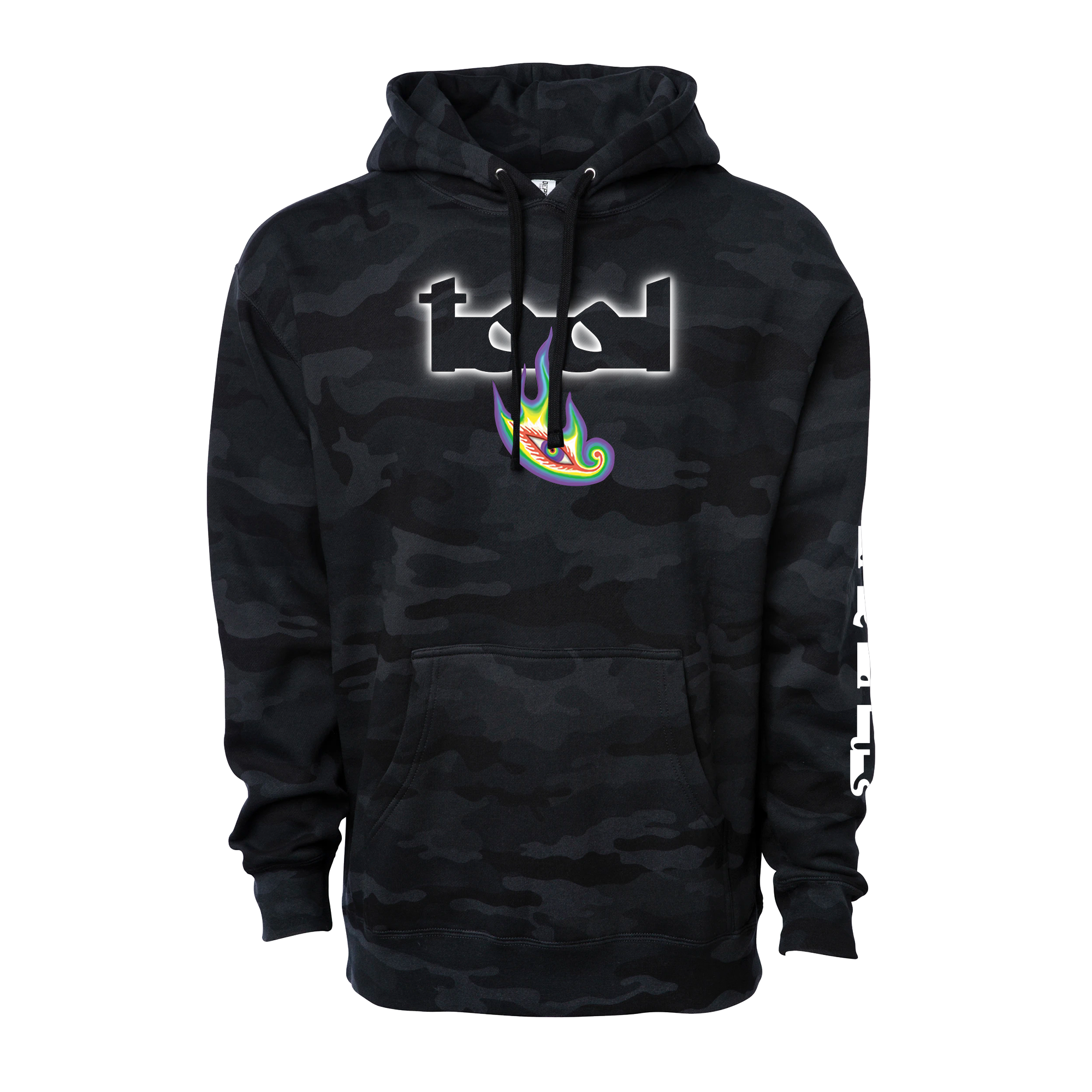 Tool Lateralus Eye Flame Felpa Cappuccio Camo Nero