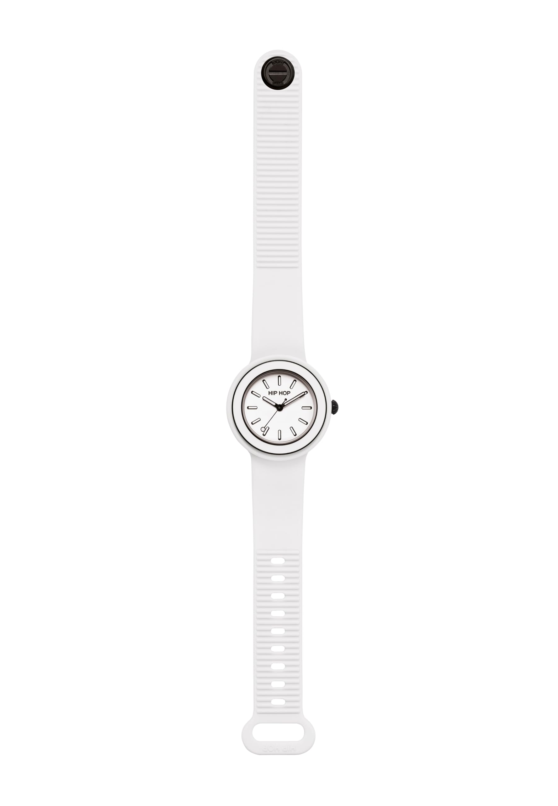 Hip Hop Hero.Dot Bezel Orologio Donna Bianco 34 mm Silicone