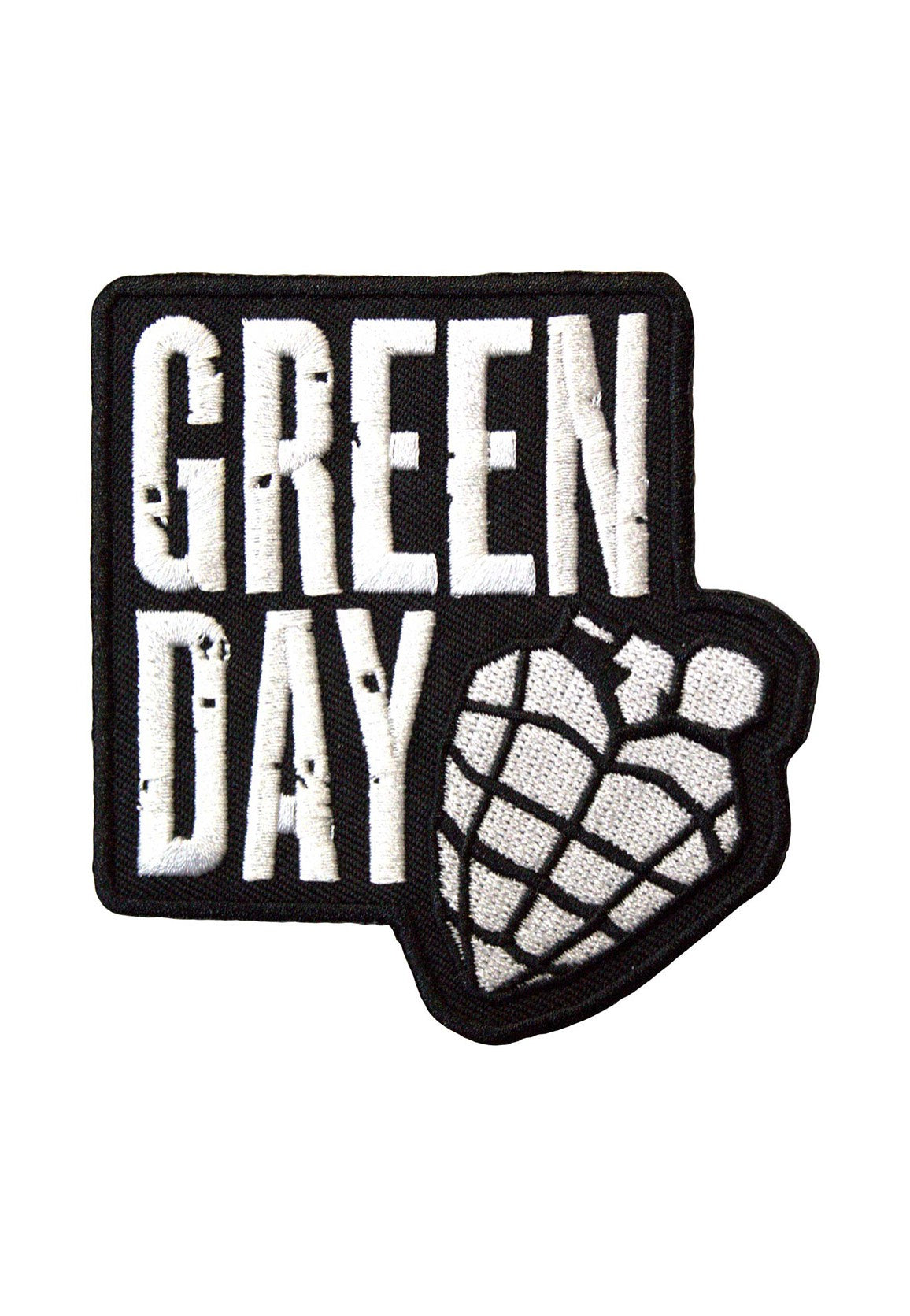 Green Day Stacked Logo Grenade Patch Toppa Nera Onesize