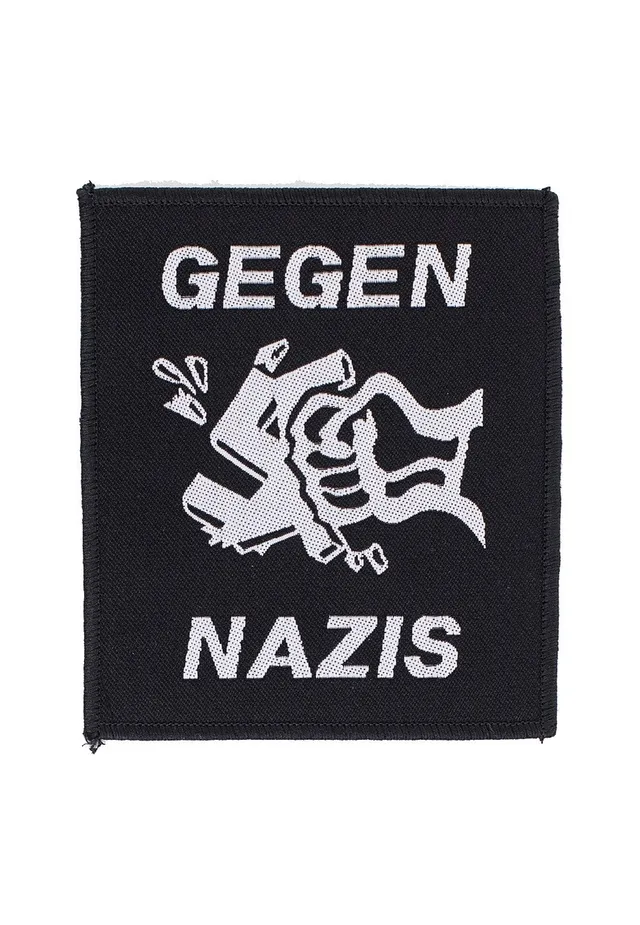 Gegen Nazis Logo patch nera da cucire unisex