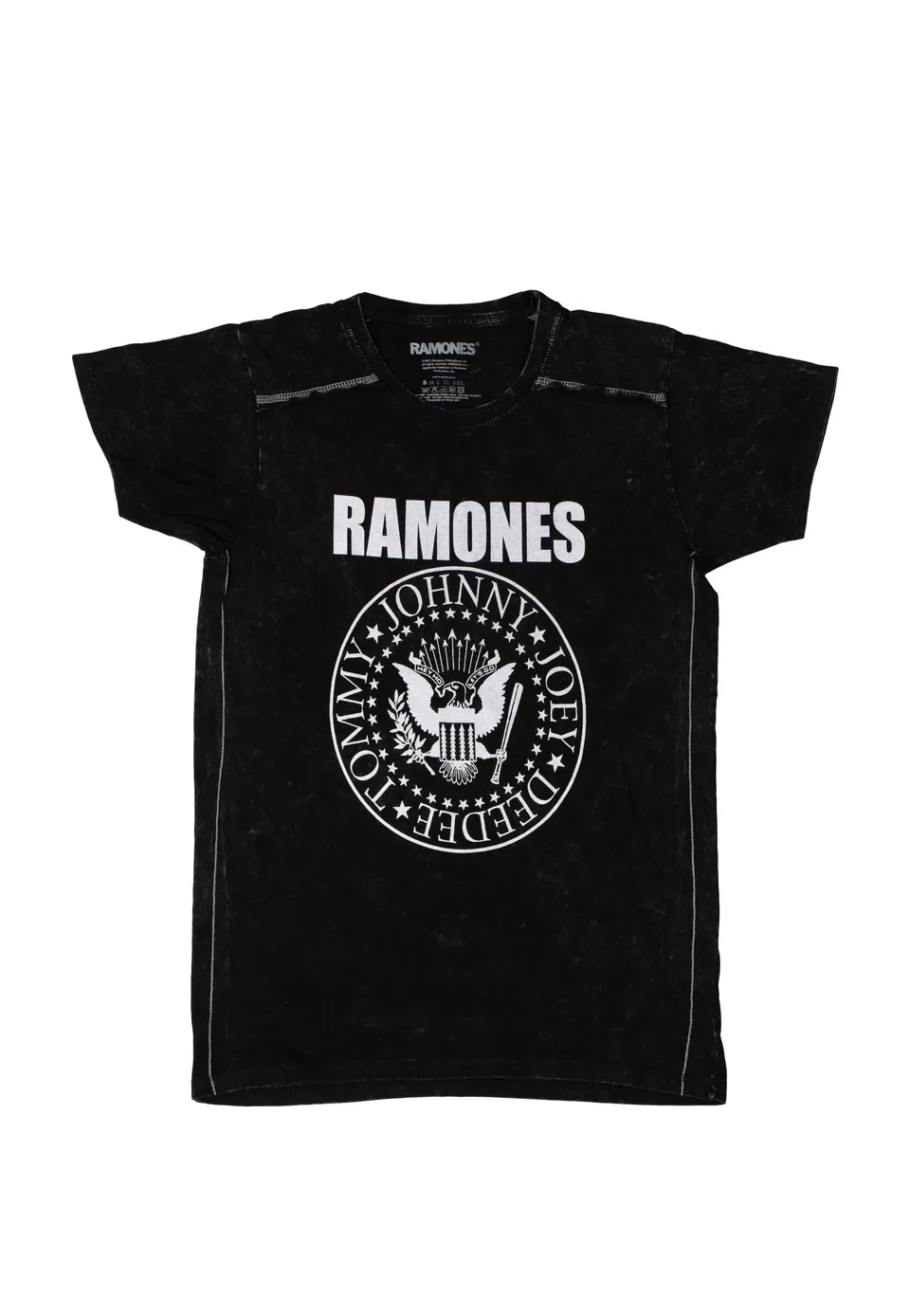 Ramones Presidential Seal Snow Wash T-Shirt Nera