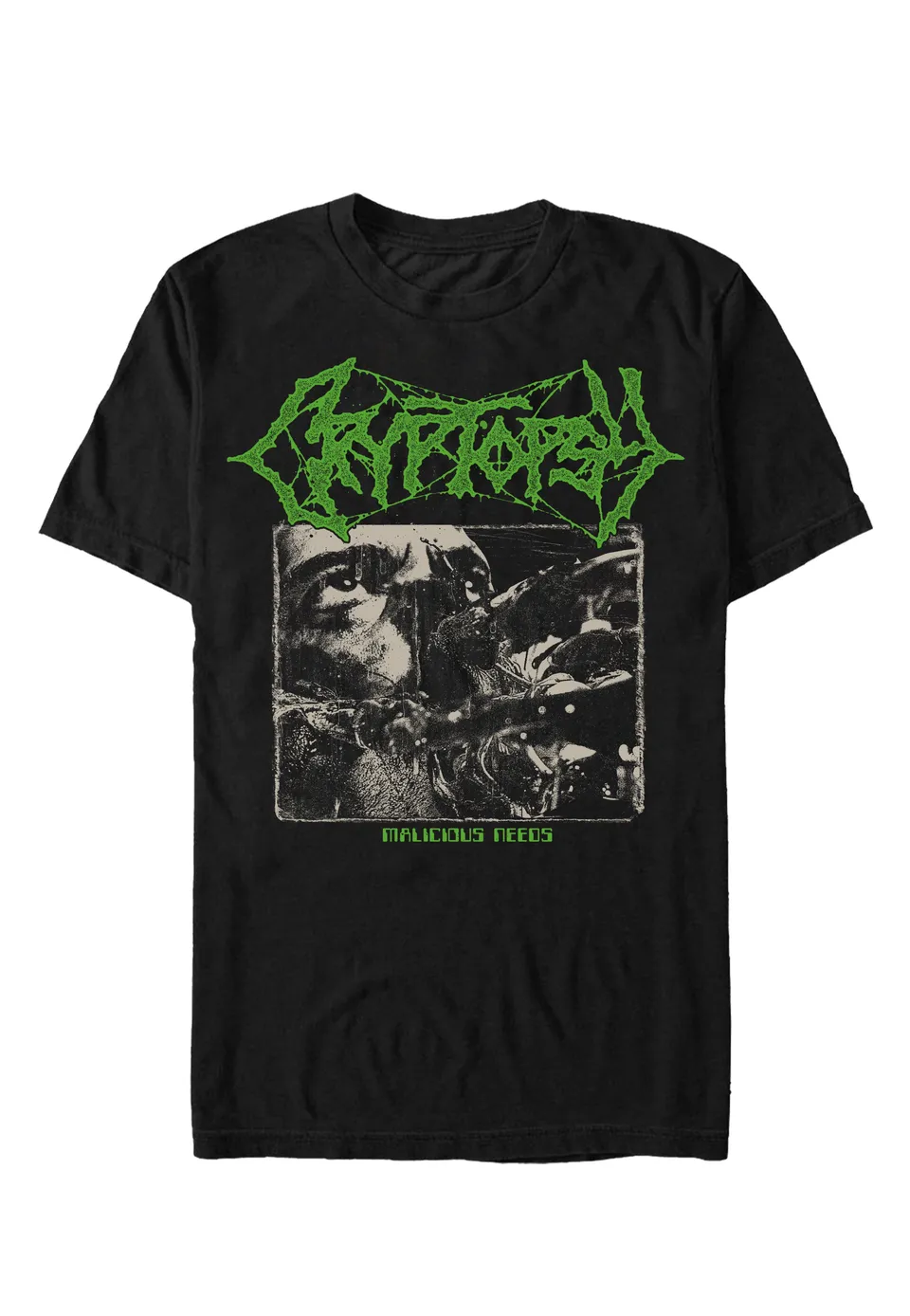 Cryptopsy Malicious & Vile Tour 2026 t-shirt nera