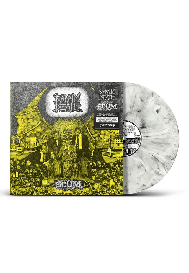Napalm Death Scum 40th Vinile Marmorizzato Bianco Nero