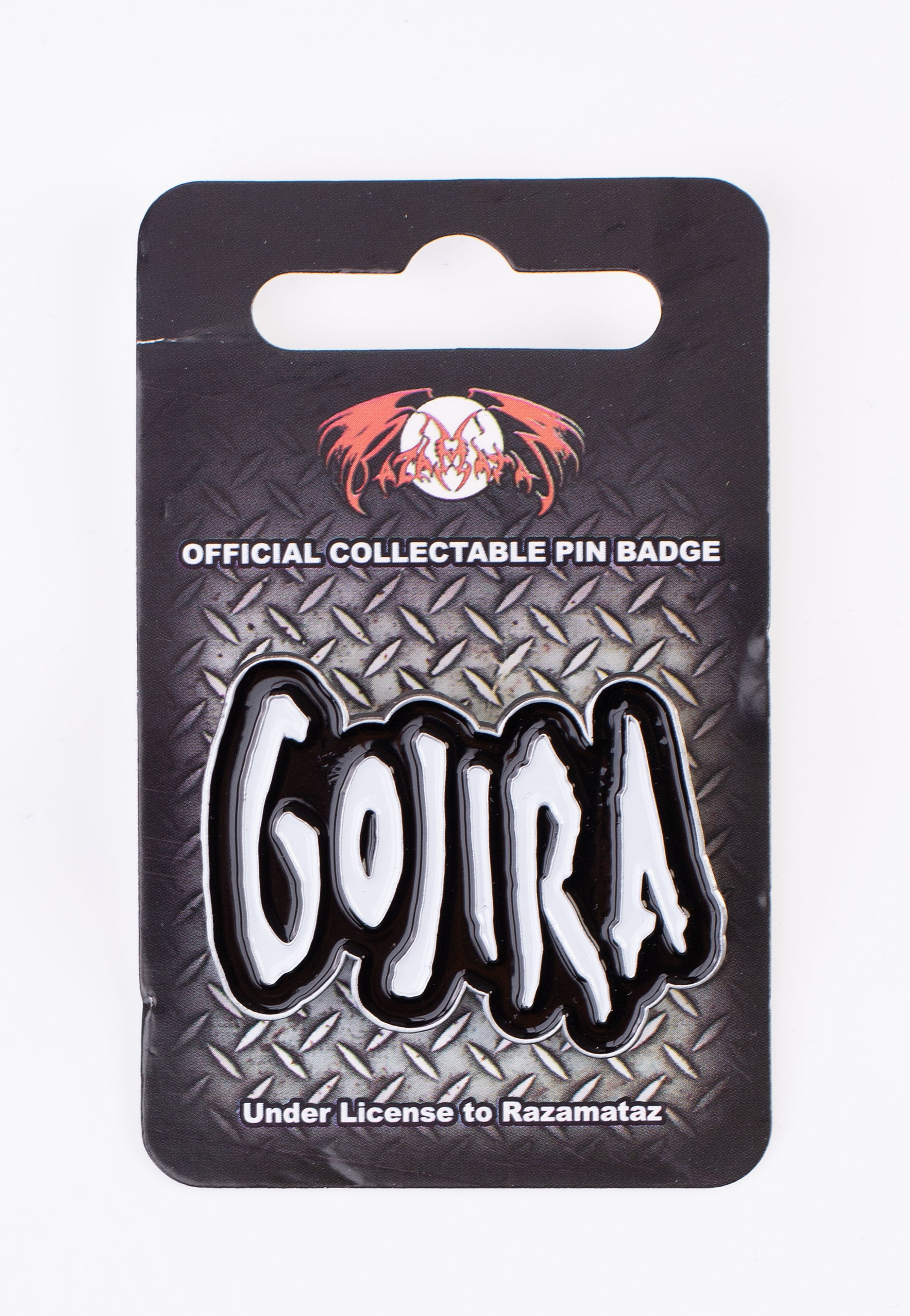 Gojira Logo pin spilla bianca merchandising