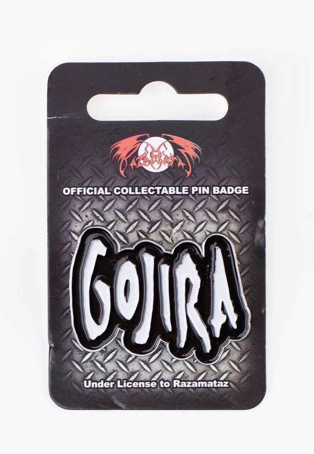 Gojira Logo pin spilla bianca merchandising