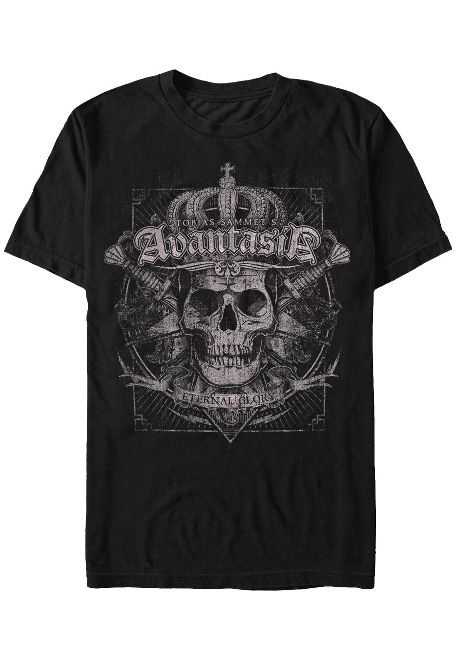 Avantasia Crowned Skull t-shirt nera uomo manica corta