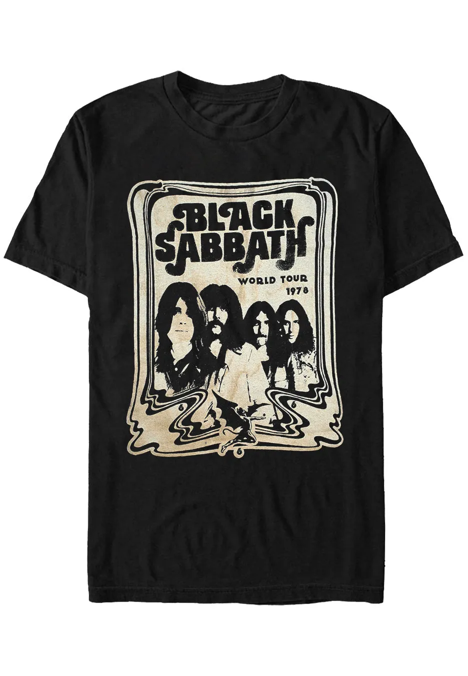 Black Sabbath World Tour 1978 maglietta nera maniche corte