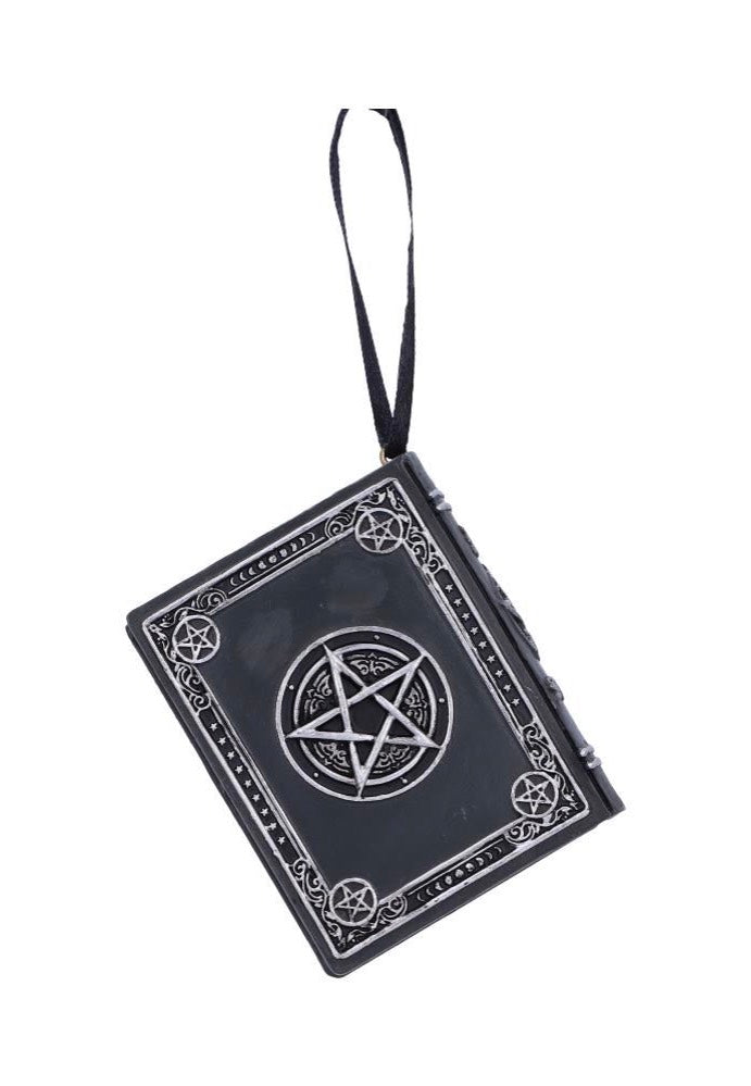 Nemesis Now Book Of Shadows decorazione albero Natale resina nera