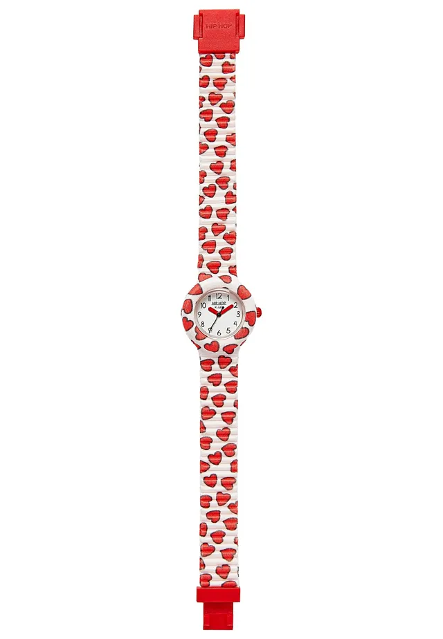 Hip Hop Happy Love orologio bambina bianco cuoricini rossi 28 mm