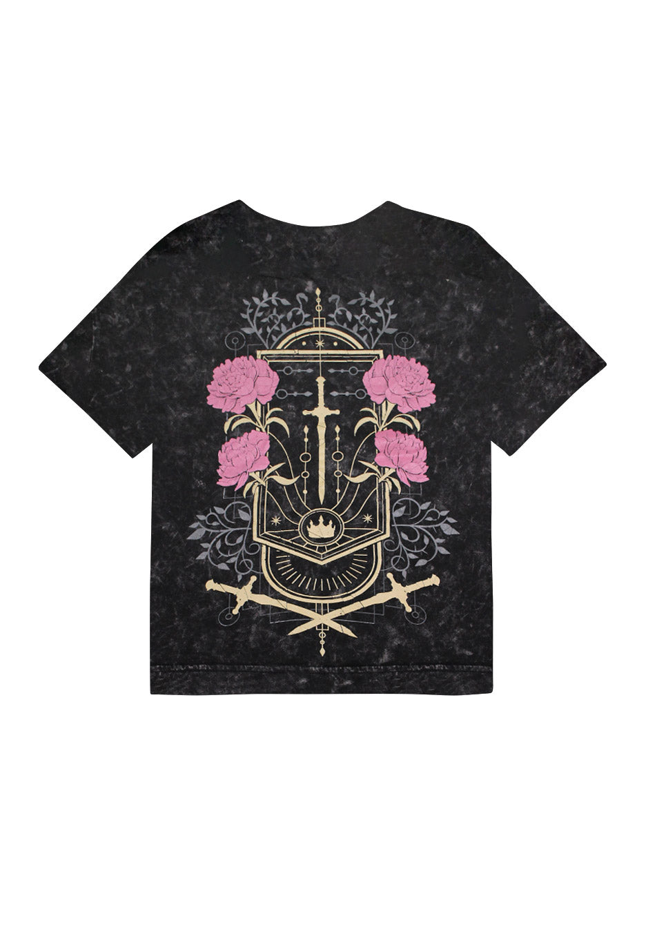Sleep Token Damocles maglietta crop donna nero acid washed