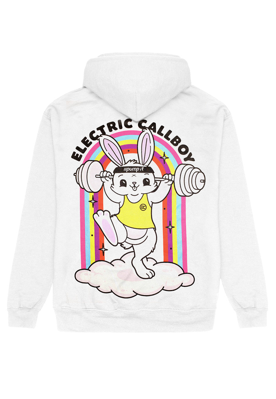 Electric Callboy Pump It Bunny felpa hoodie bianca