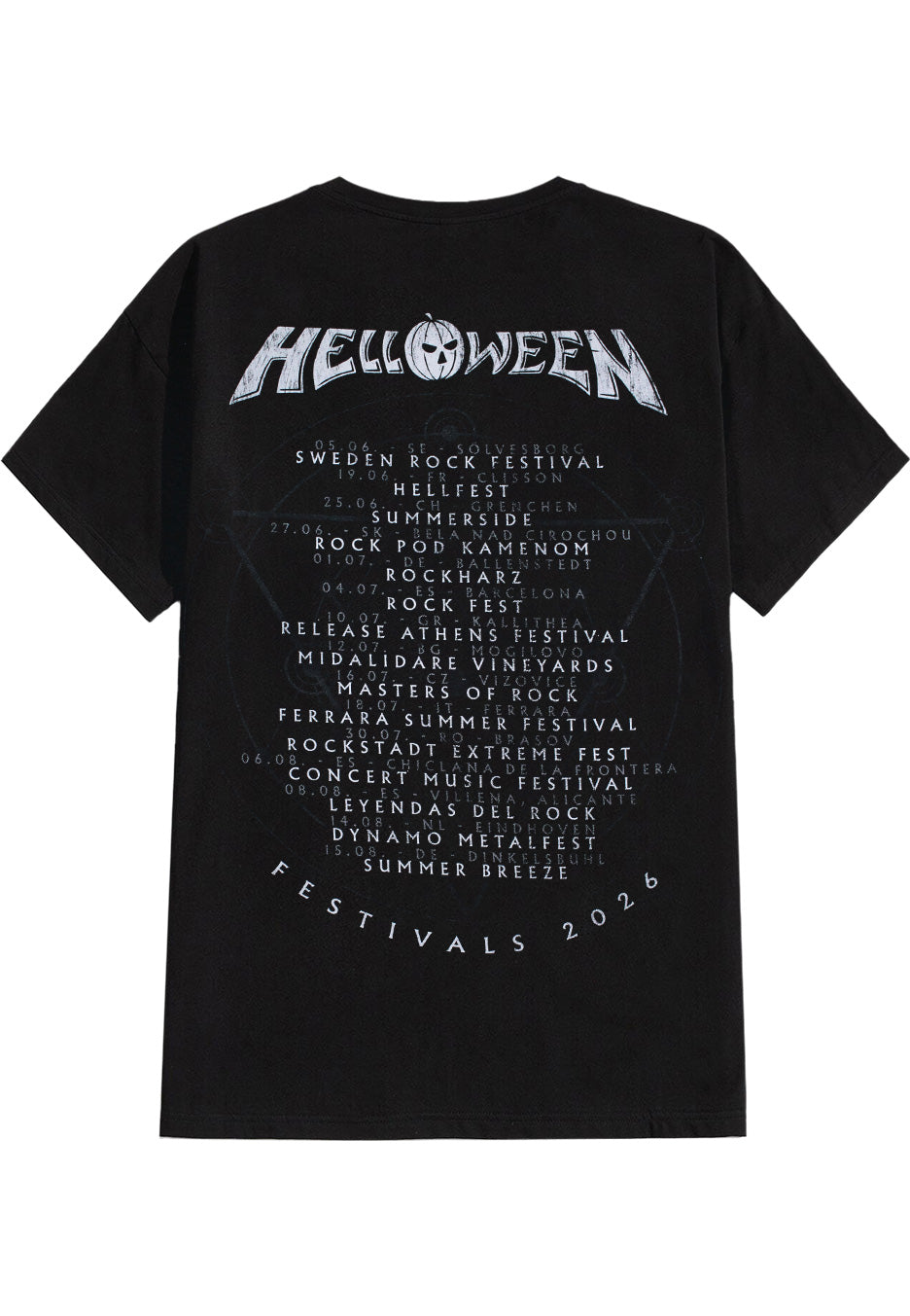 Helloween Classic Logo Festivals 2026 T-Shirt nera