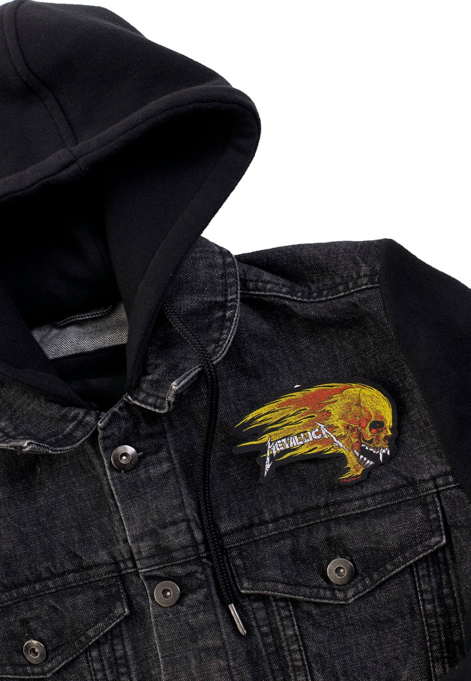 Metallica Flaming Skull Cut Out patch gialla
