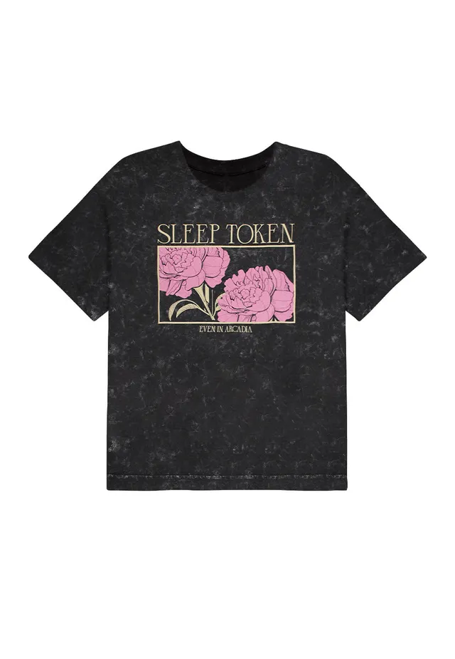 Sleep Token Damocles maglietta crop donna nero acid washed