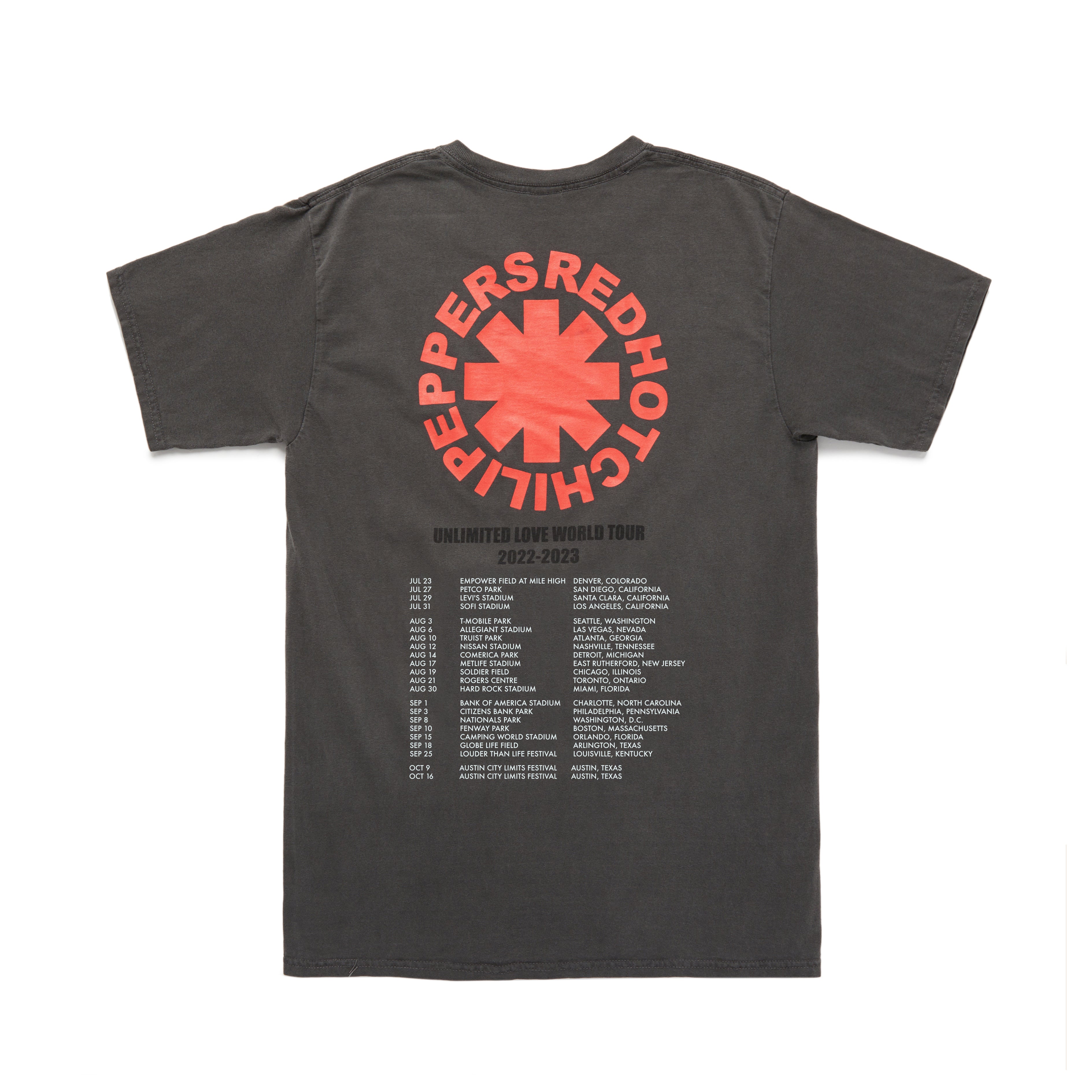 Red Hot Chili Peppers Throwback Tee maglietta nero vintage tour 2022