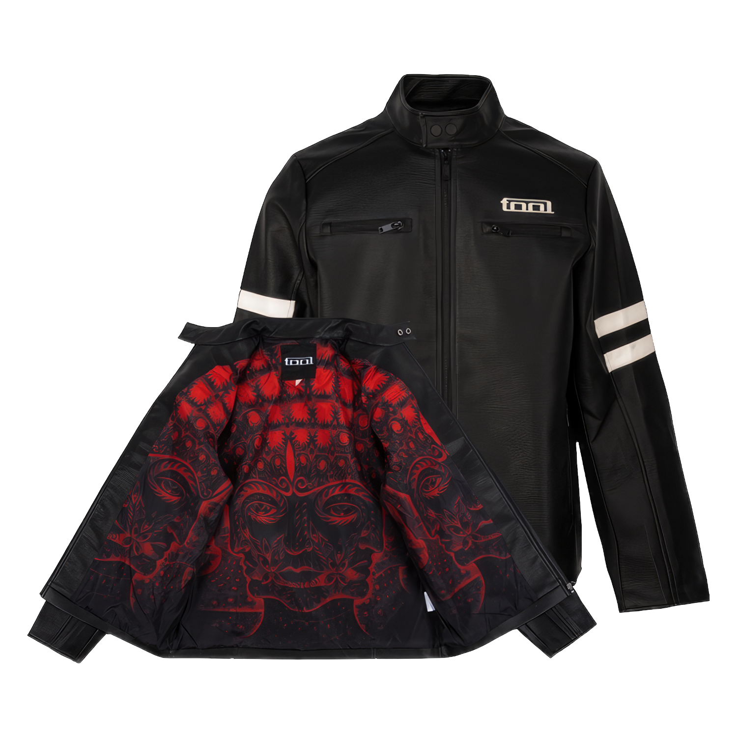 Tool 10,000 Days giacca ecopelle uomo fodera rossa taglia L