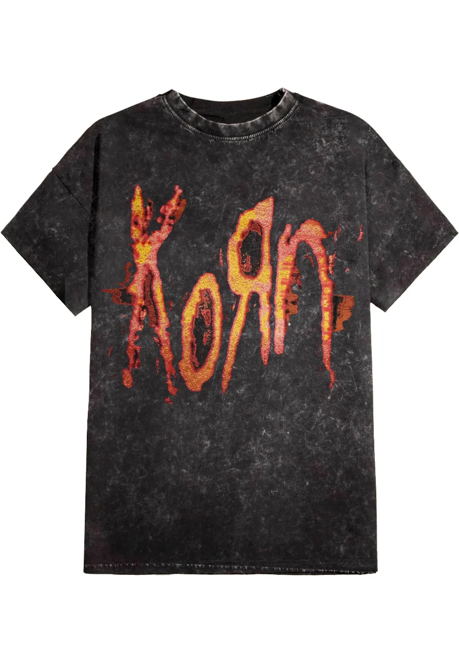 Korn Logo Washed T-Shirt nera uomo