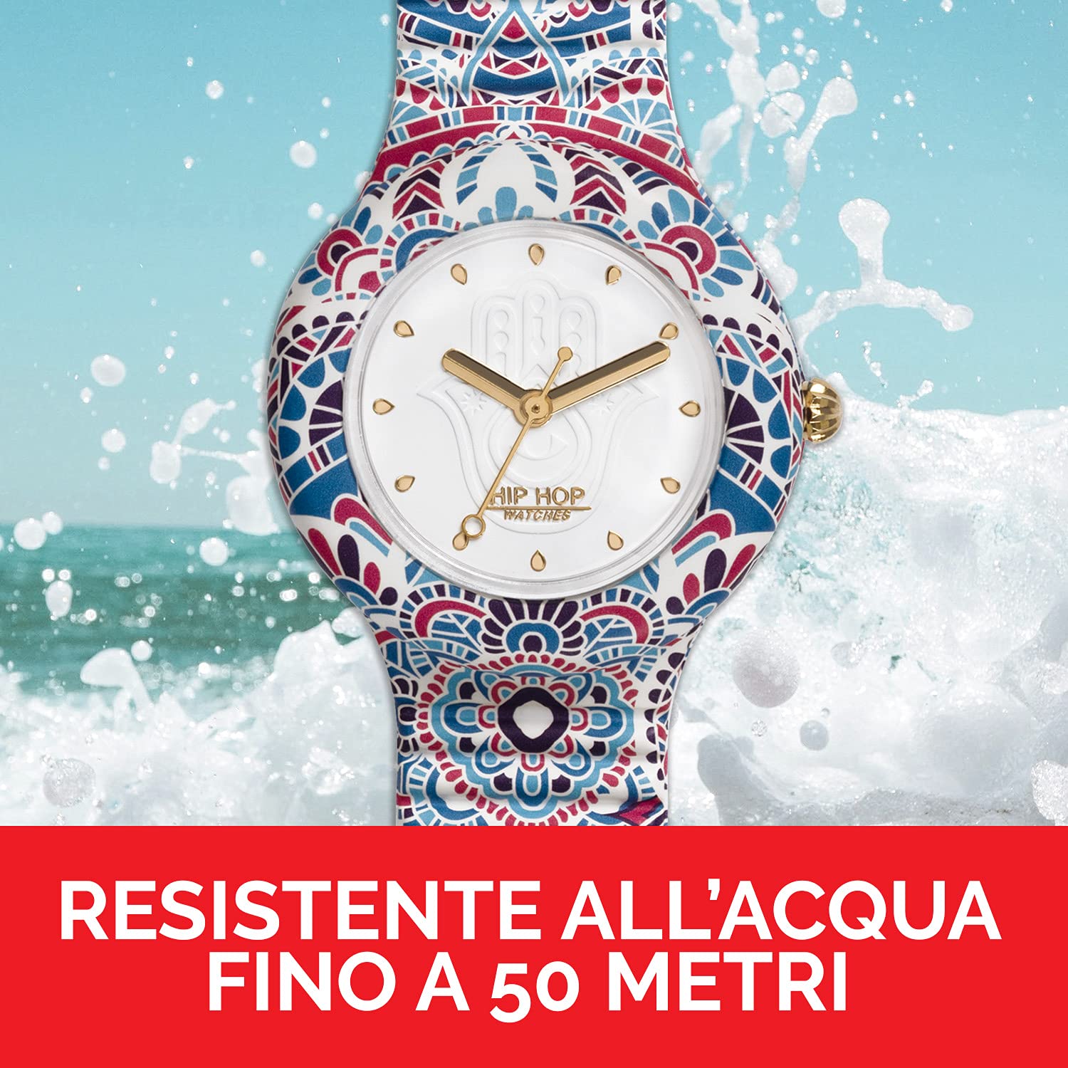 Hip Hop HERO 32 Mandala Orologio Donna Blu-Rosso HWU1040