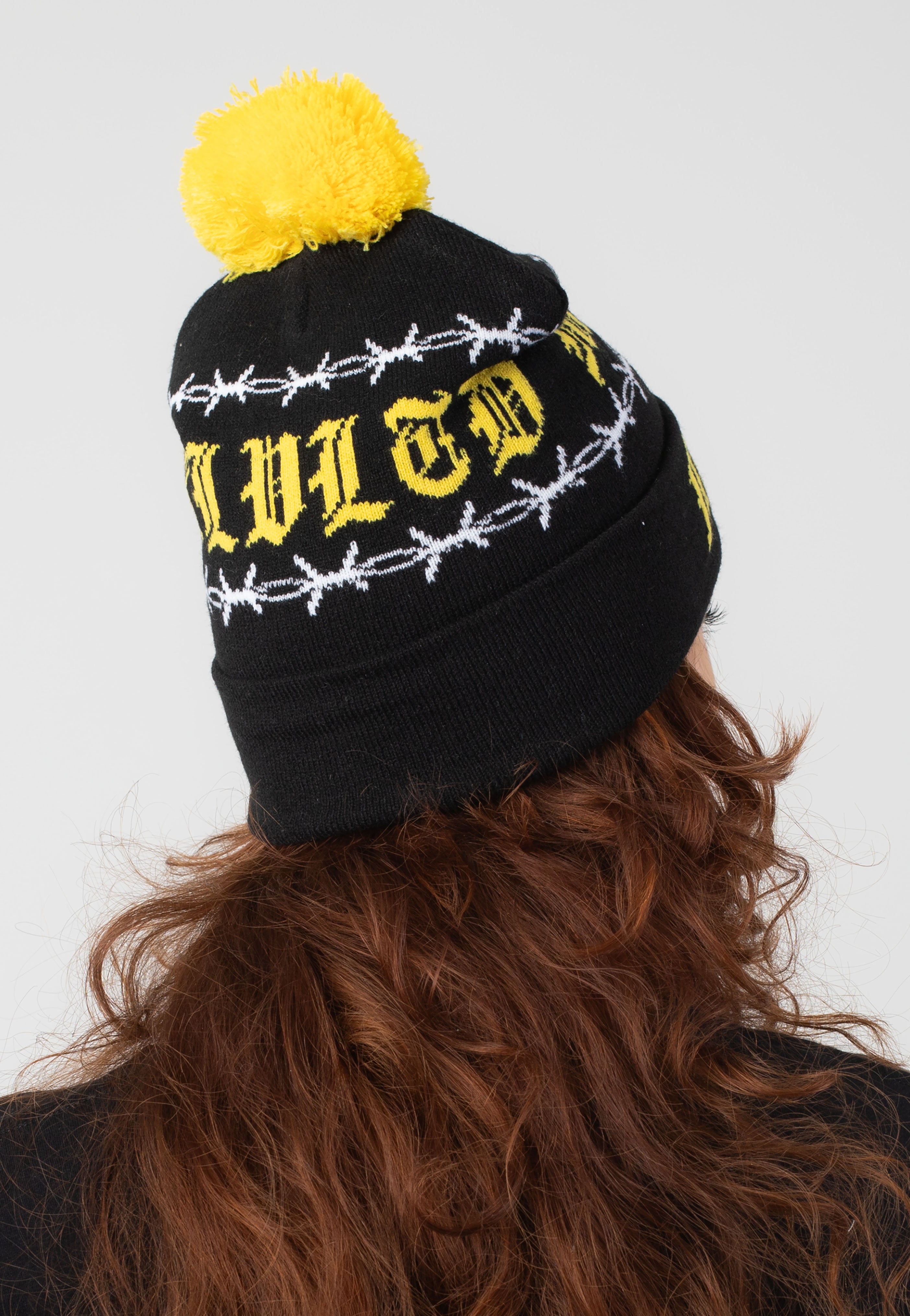 Malevolence Logo Winter Knit beanie nero pom