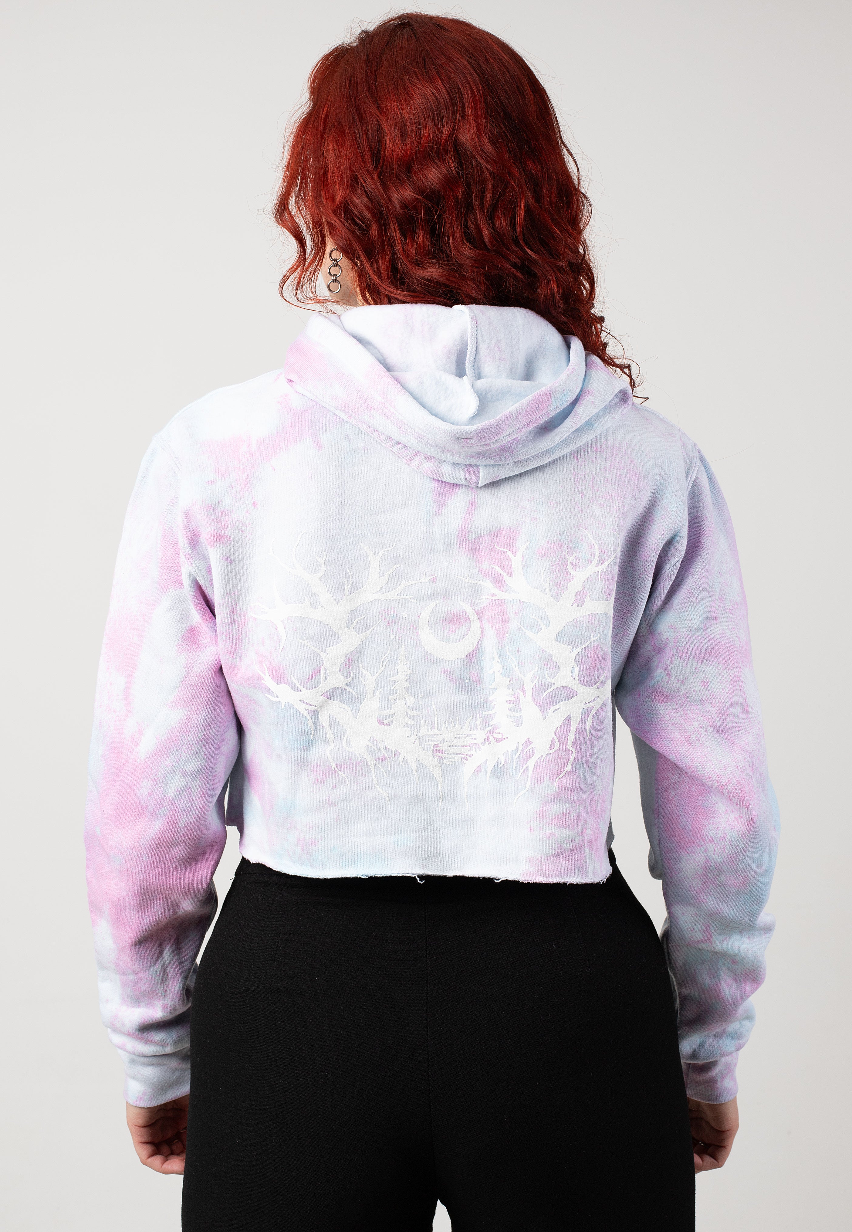 Lorna Shore Logo Tie Dy Crop hoodie donna