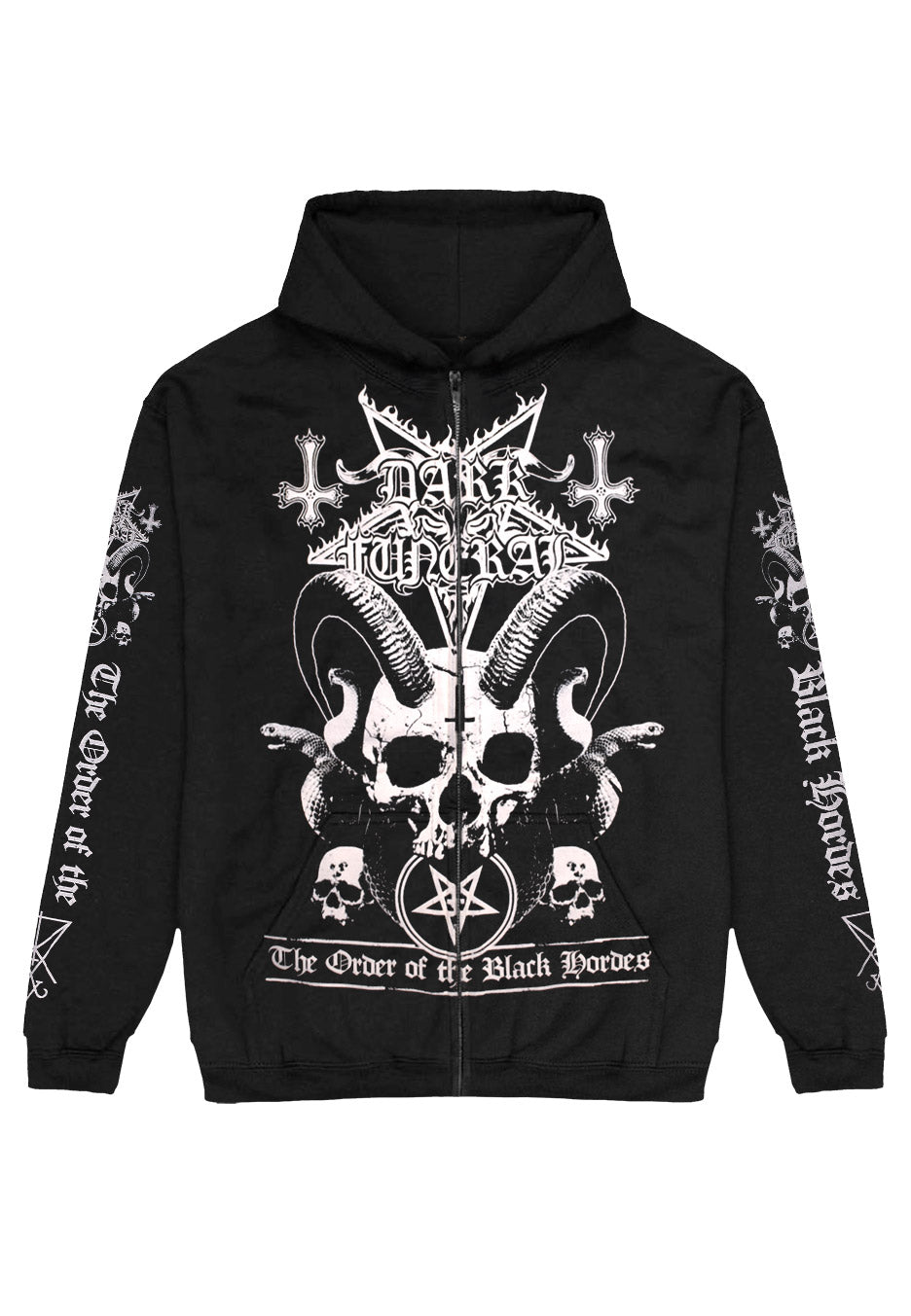 Dark Funeral Order Of The Black Hordes felpa zip nera con cappuccio