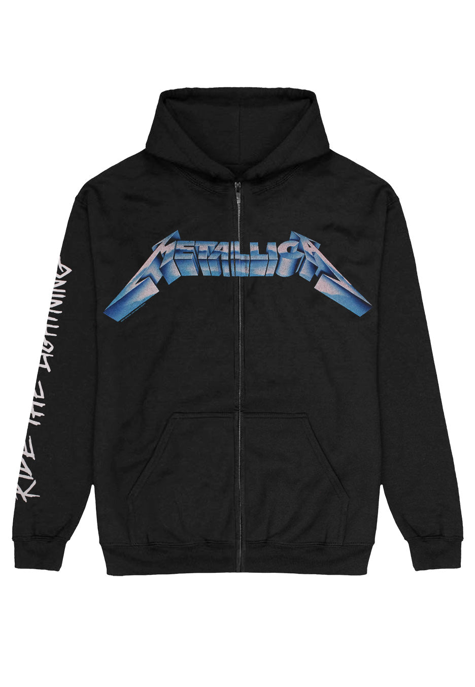 Metallica Ride The Lightning felpa zip nera con cappuccio