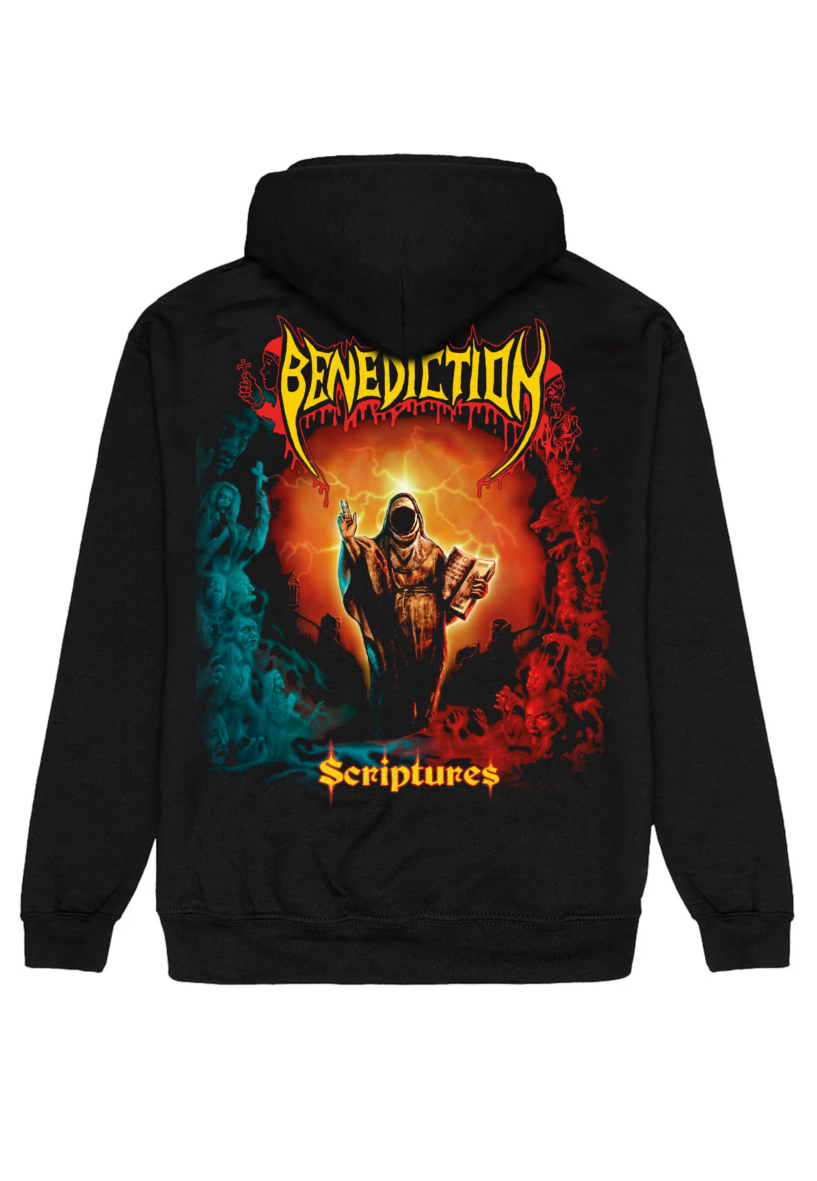 Benediction Scriptures 2026 felpa con zip nera uomo death metal