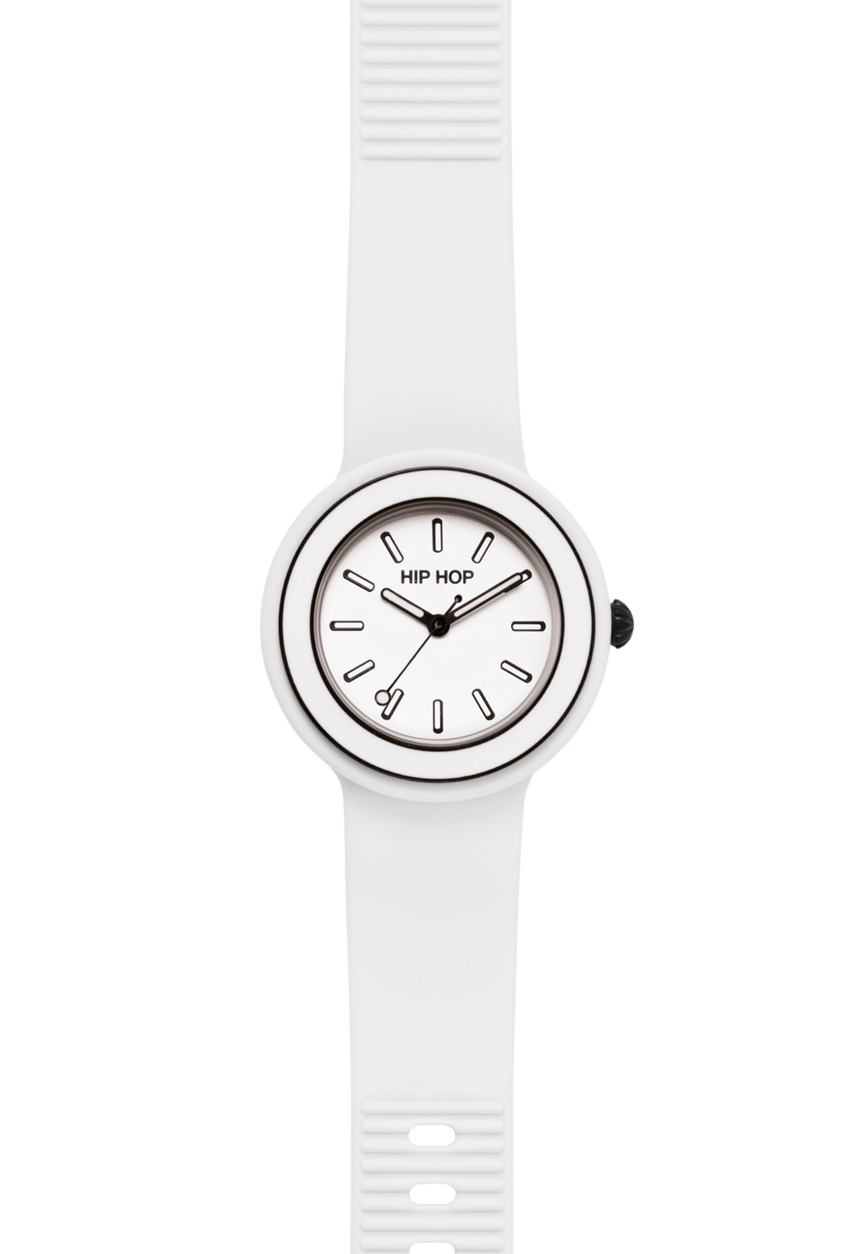 Hip Hop Hero.Dot Bezel Orologio Donna Bianco 34 mm Silicone