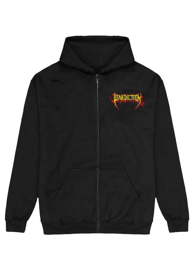 Benediction Scriptures 2026 felpa con zip nera uomo death metal