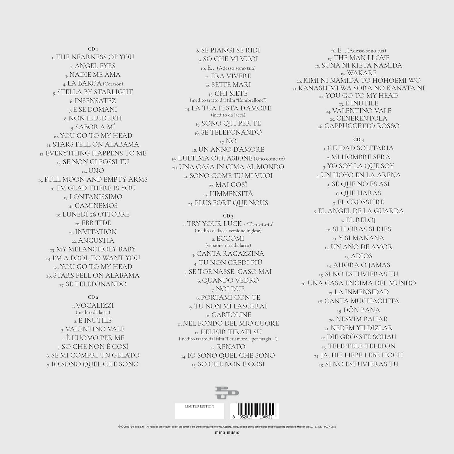 Mina 1963/1967 Rarità Versioni Alternative CD cofanetto