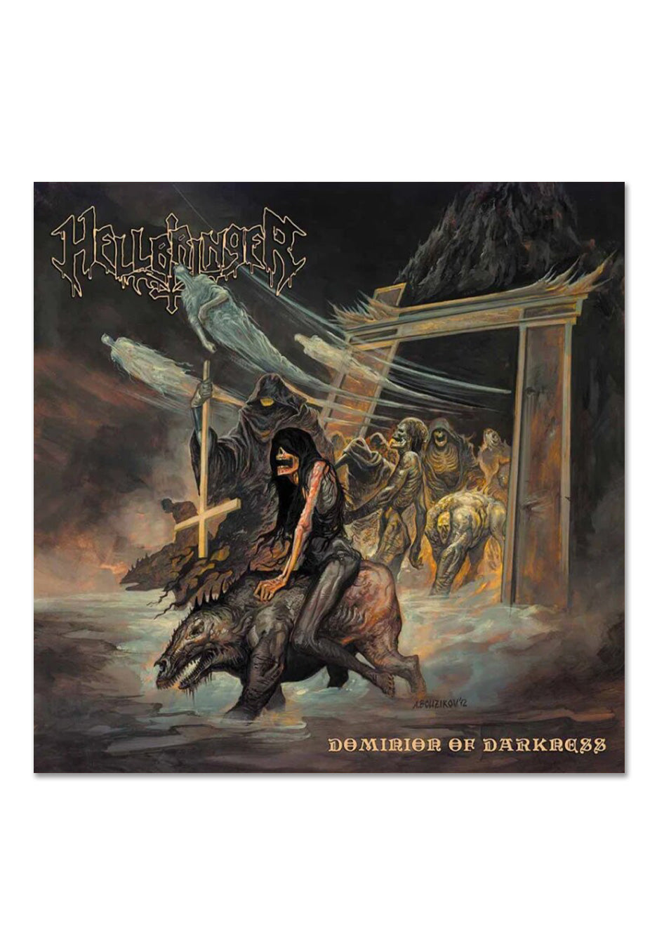 Hellbringer Dominion Of Darkness vinile LP splatter verde
