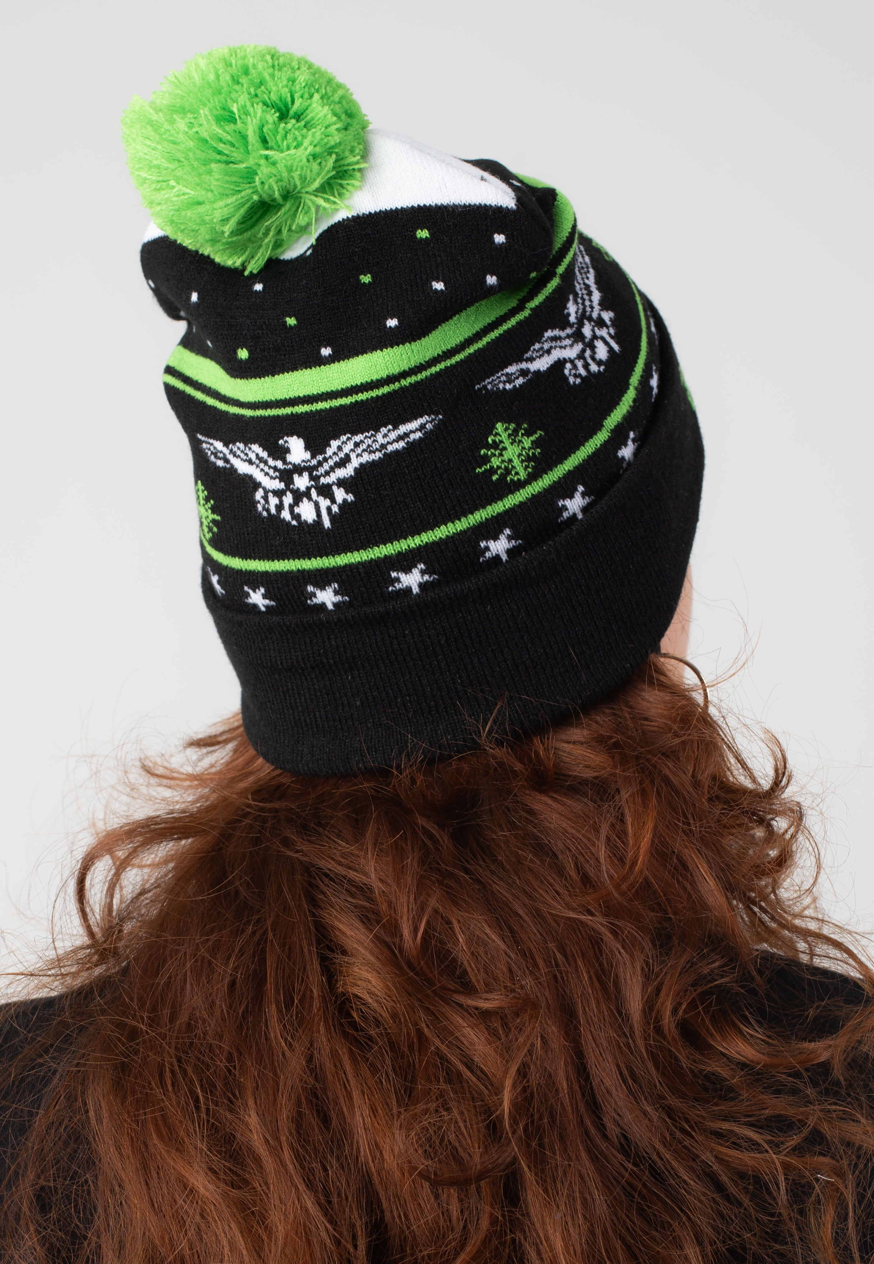 Terror Logo Winter Knit beanie nera onesize pompon
