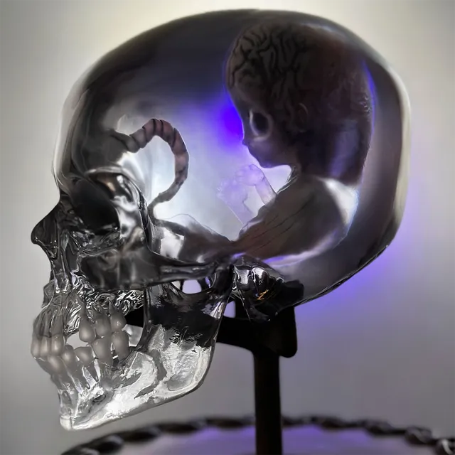 Tool Fetus in Skull Maquette Statua Polystone Numerata Unsigned