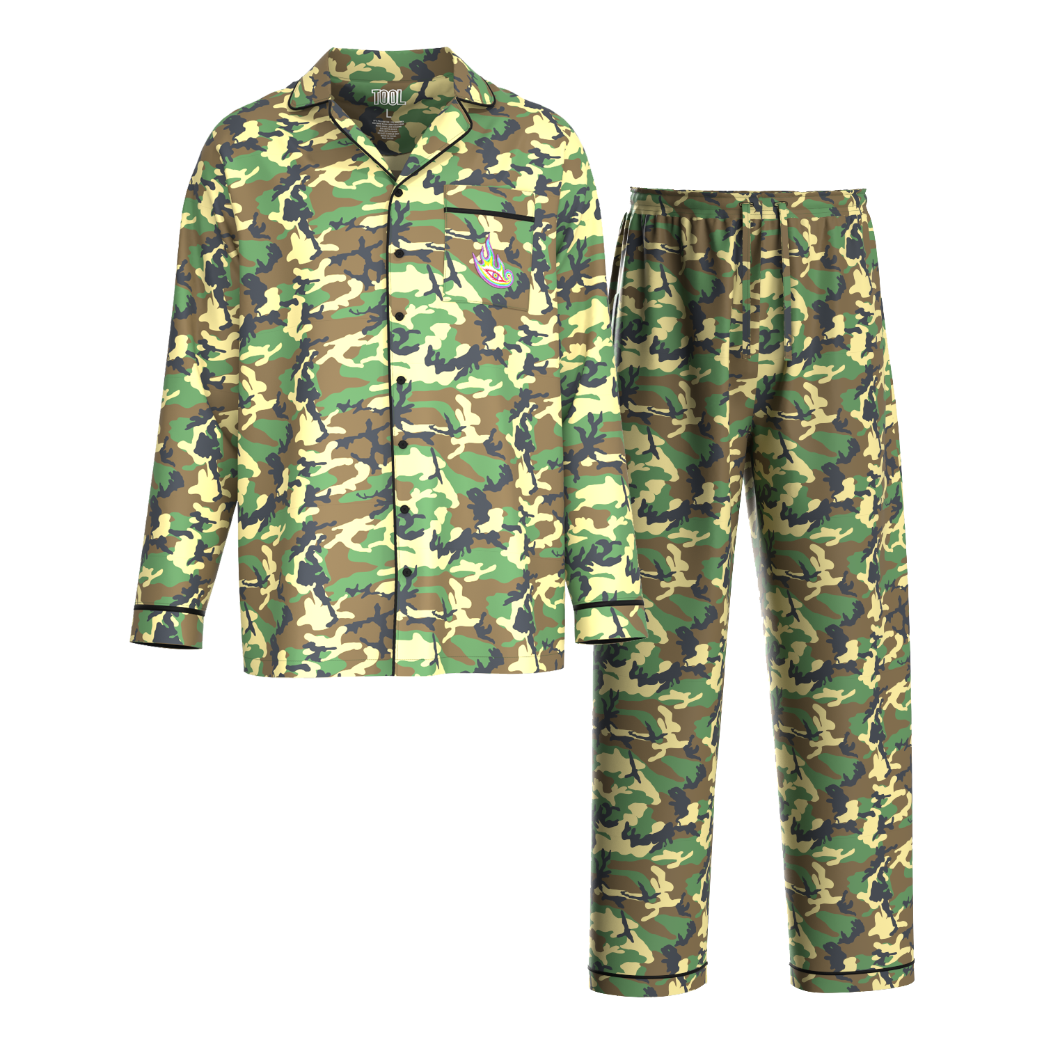 Tool Eye Flame Pigiama Uomo Green Camo 2 Pezzi
