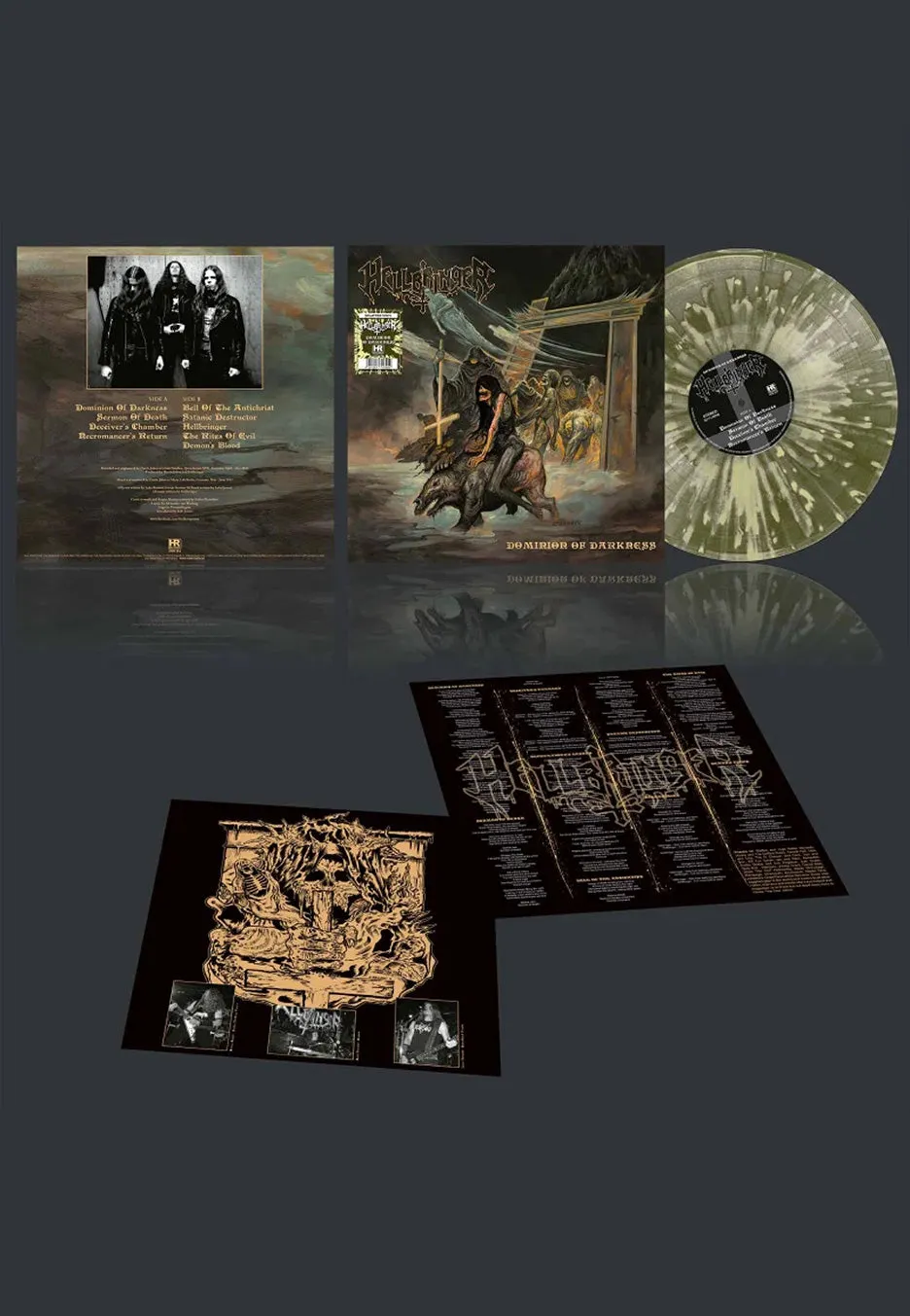 Hellbringer Dominion Of Darkness vinile LP splatter verde