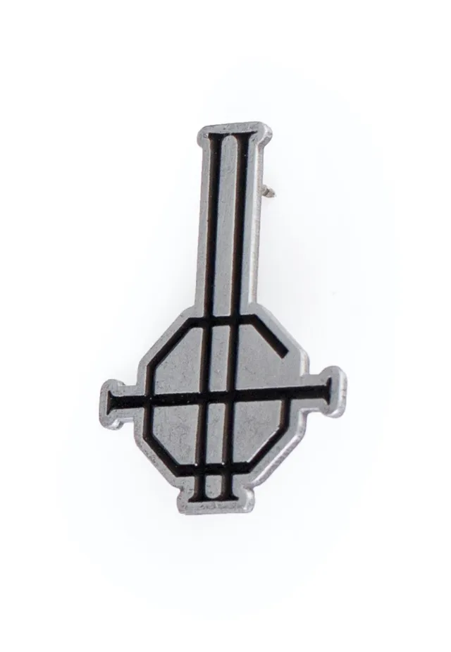 Ghost Grucifix spilla pin smaltata grigia merch ufficiale