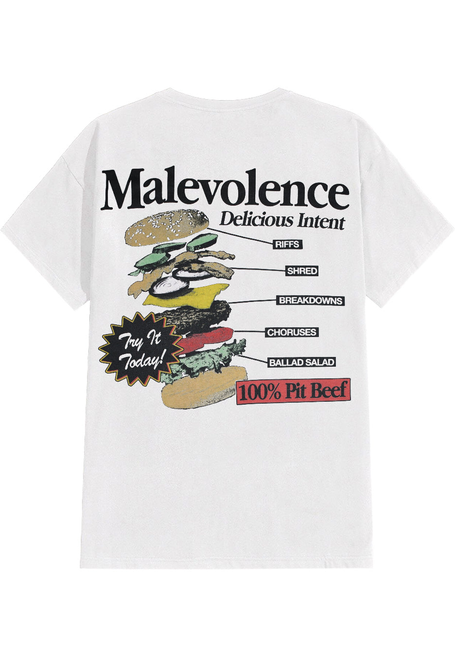 Malevolence Pit Beef White t-shirt bianca metalcore