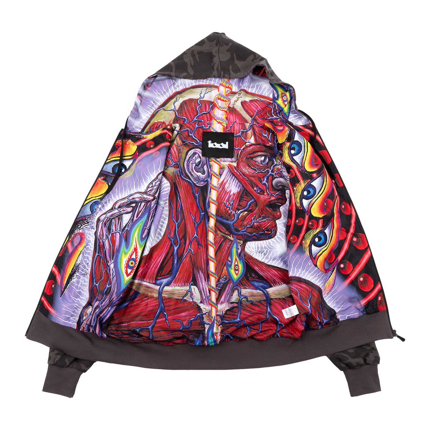 Tool Lateralus Skinless Man felpa zip camo uomo taglia L