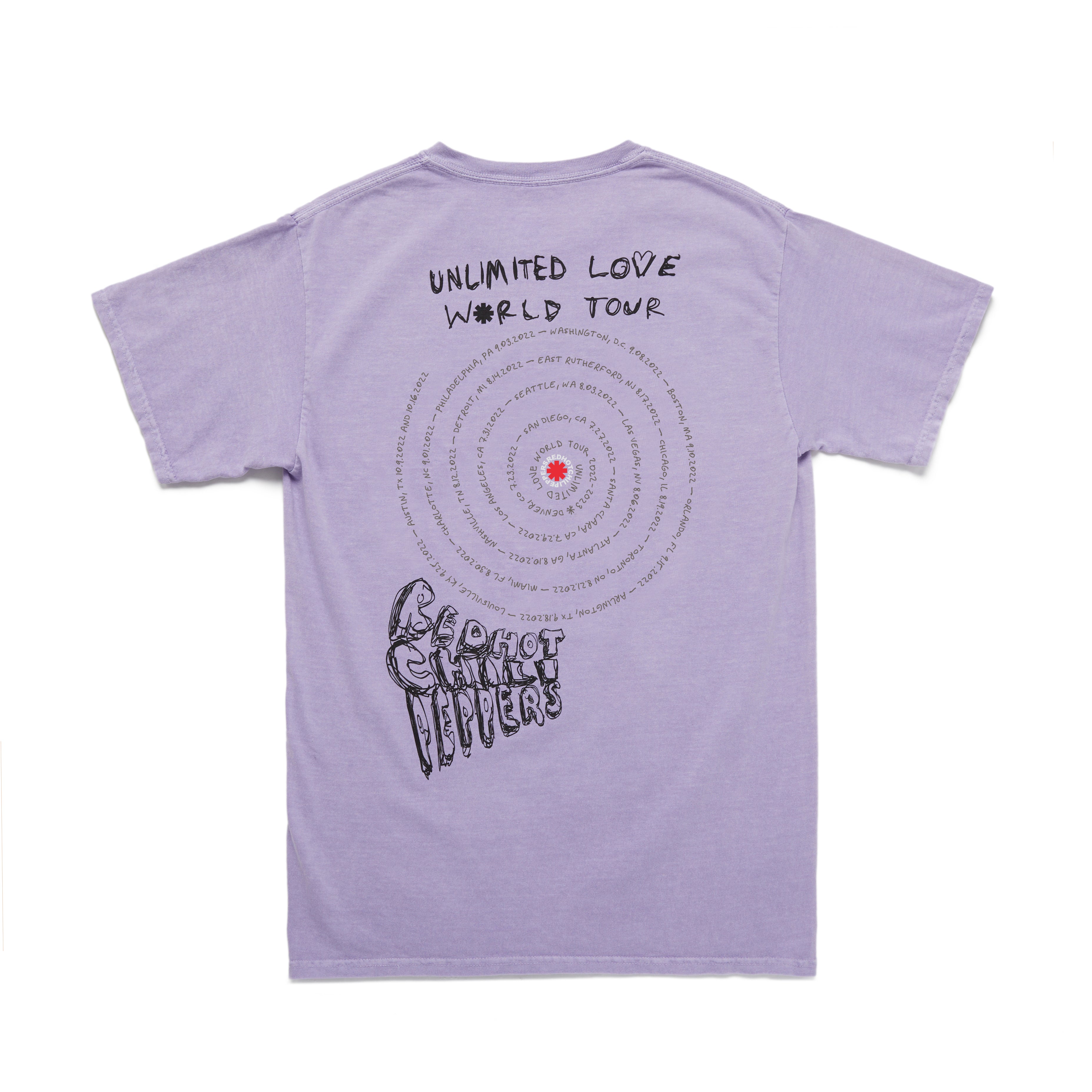 Red Hot Chili Peppers Mandala Tee T-Shirt Lavanda Cotone